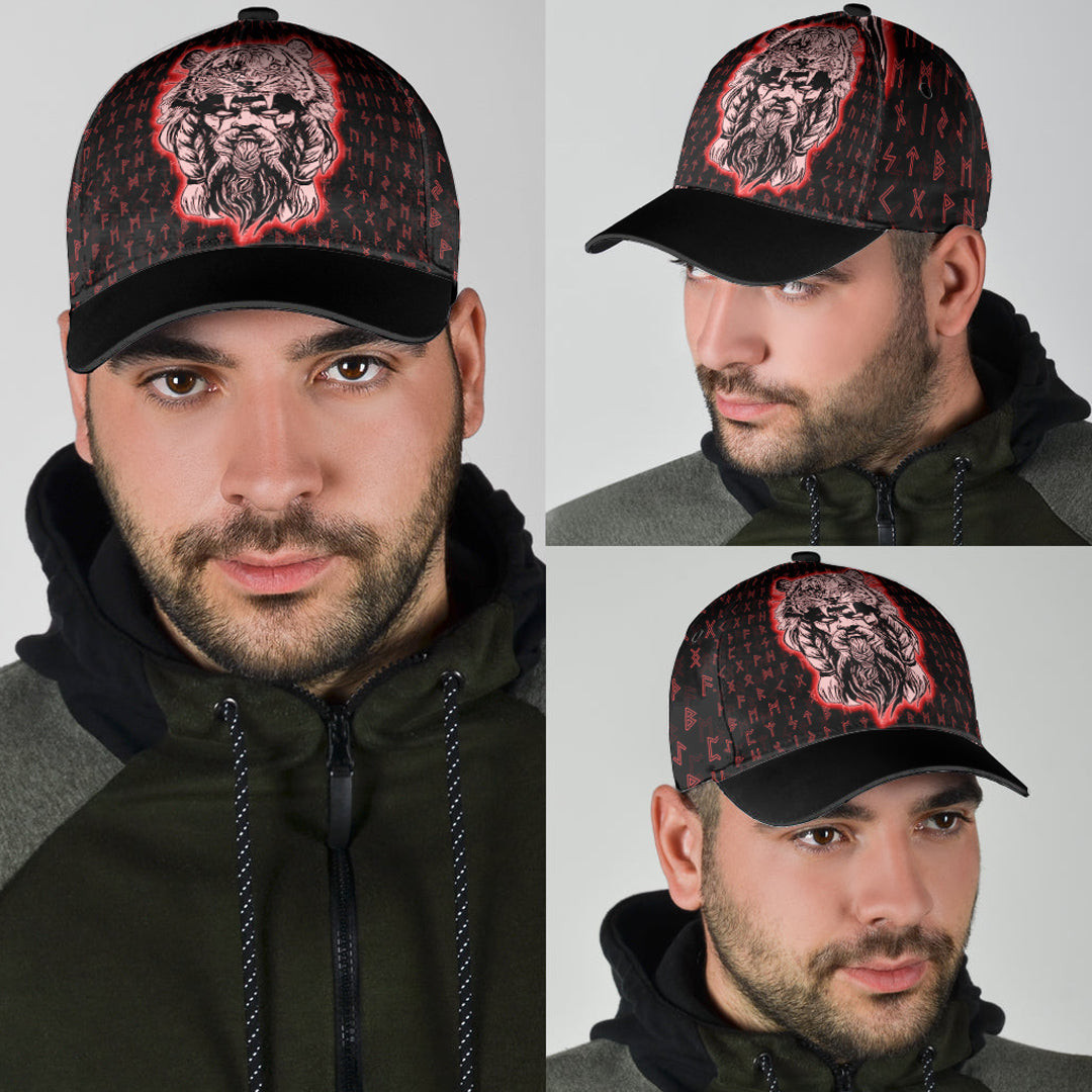 Adeenyc Classic Cap - Wolf Odin Viking Red Baseball Cap Trucker Hats Custom Hats Gifts For Men & Women