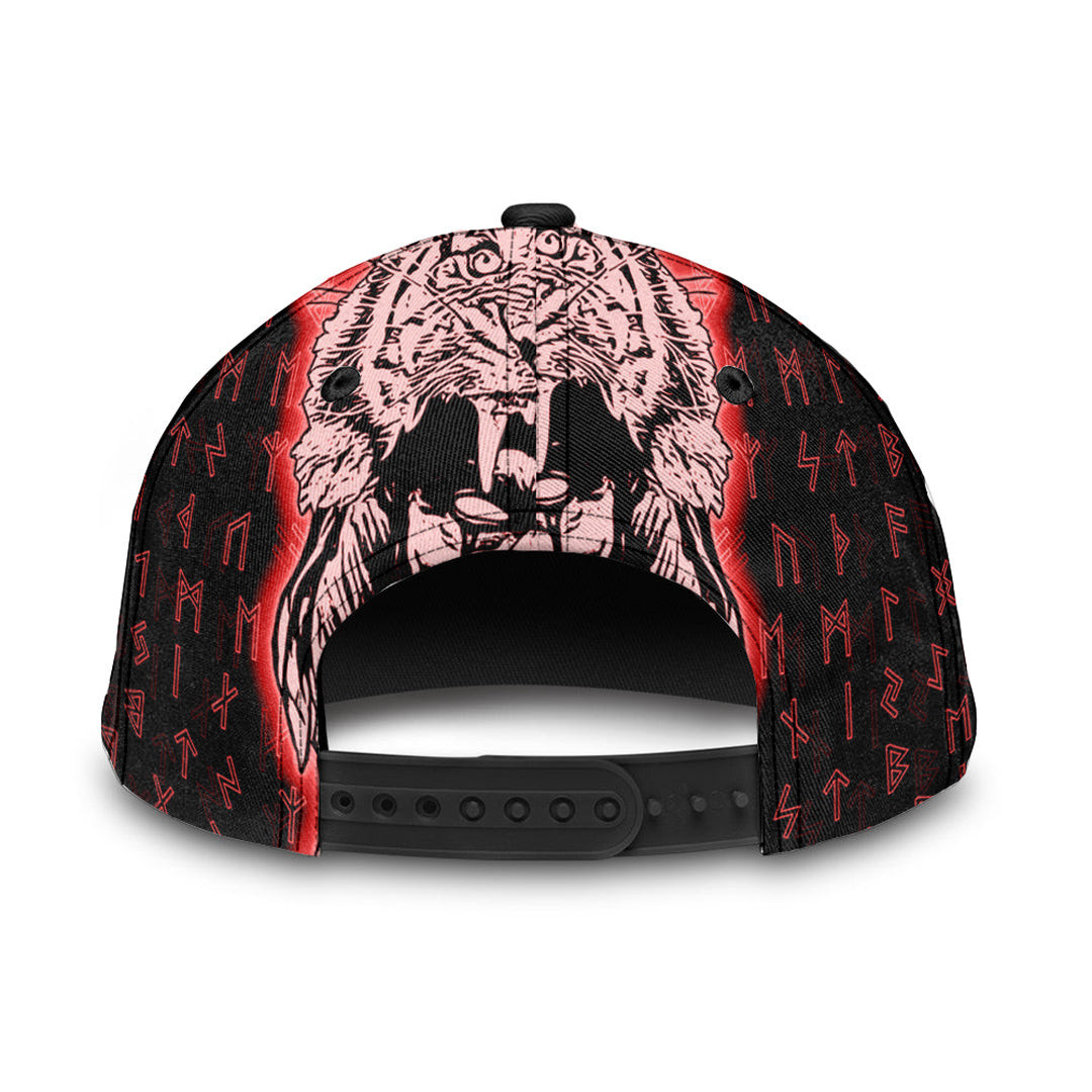 Adeenyc Classic Cap - Wolf Odin Viking Red Baseball Cap Trucker Hats Custom Hats Gifts For Men & Women