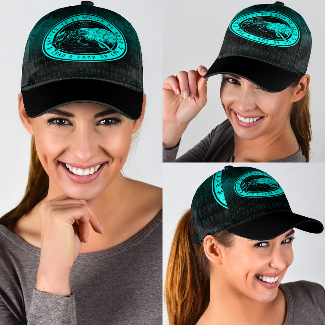 Adeenyc Classic Cap - Wolf Of Odin - Cyan Version Baseball Cap Trucker Hats Custom Hats Gifts For Men & Women