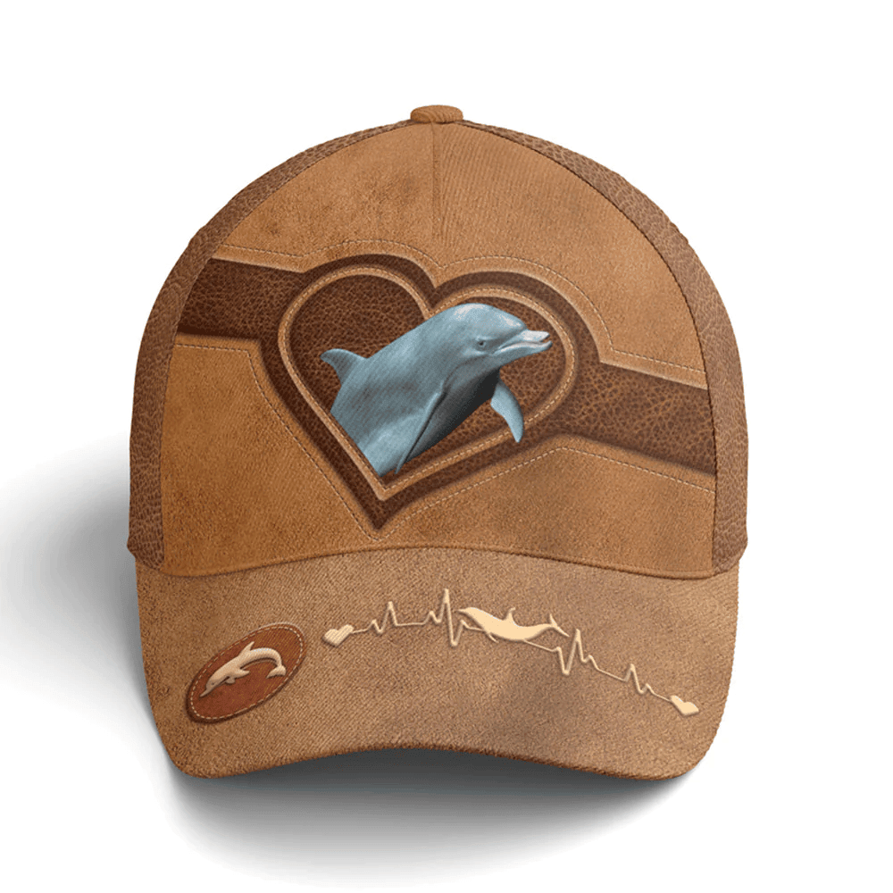 Adeenyc Classic Leather Style Dolphin Baseball Cap Trucker Hats Custom Hats Gifts For Men & Women