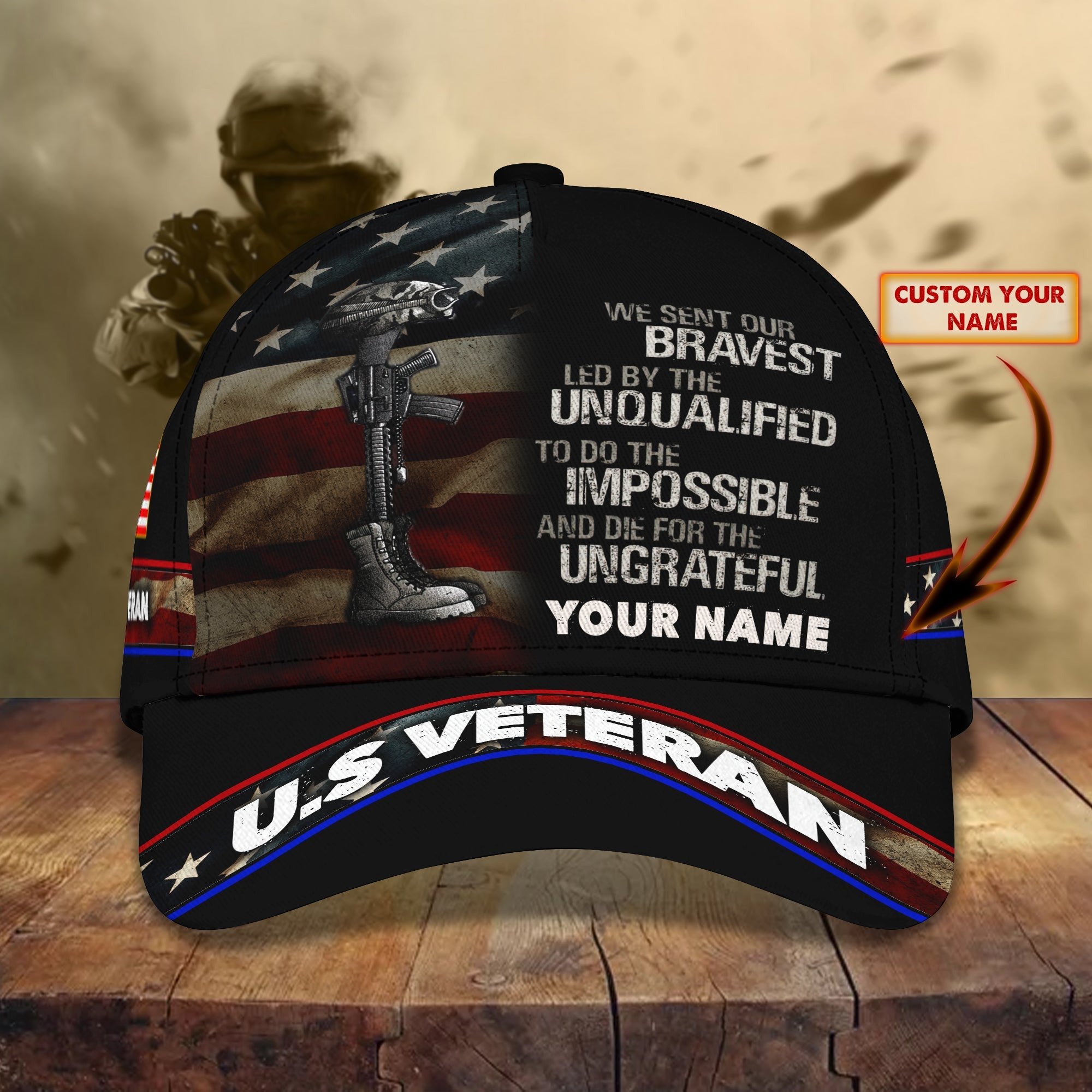 Adeenyc Classic Personalized Veteran Cap Memorial Gift Hats Gifts for men & women Adeenyc.com