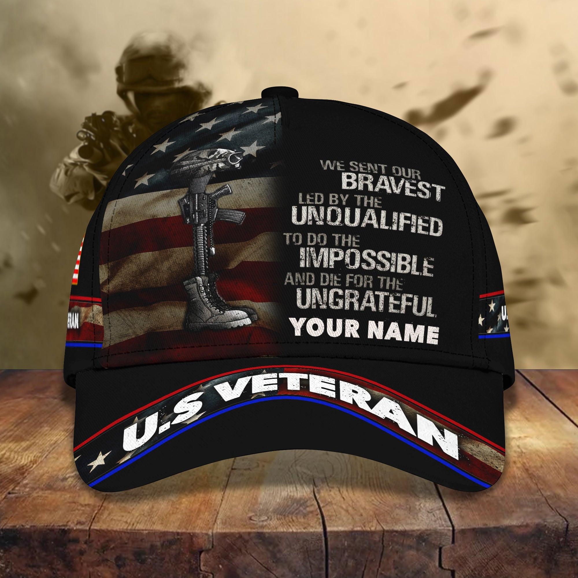 Adeenyc Classic Personalized Veteran Cap Memorial Gift Hats Gifts for men & women Adeenyc.com
