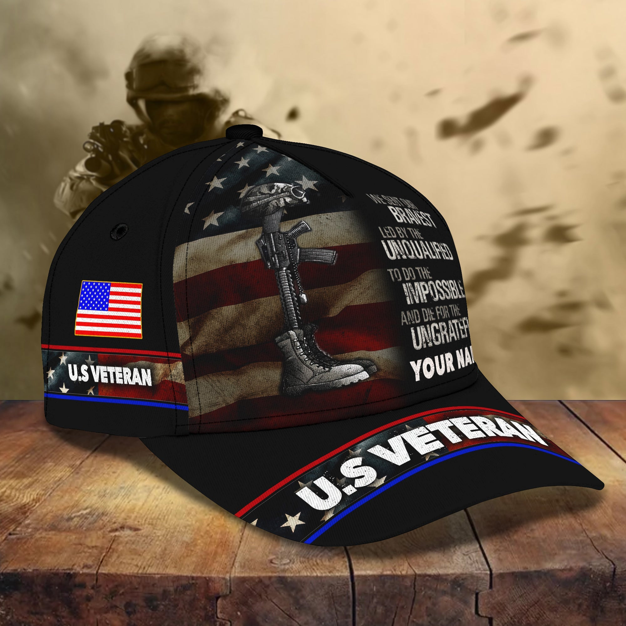 Adeenyc Classic Personalized Veteran Cap Memorial Gift Hats Gifts for men & women Adeenyc.com