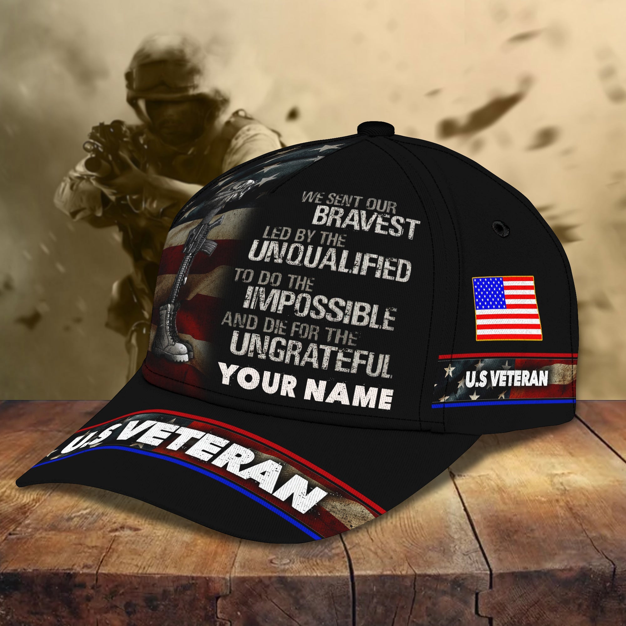 Adeenyc Classic Personalized Veteran Cap Memorial Gift Hats Gifts for men & women Adeenyc.com
