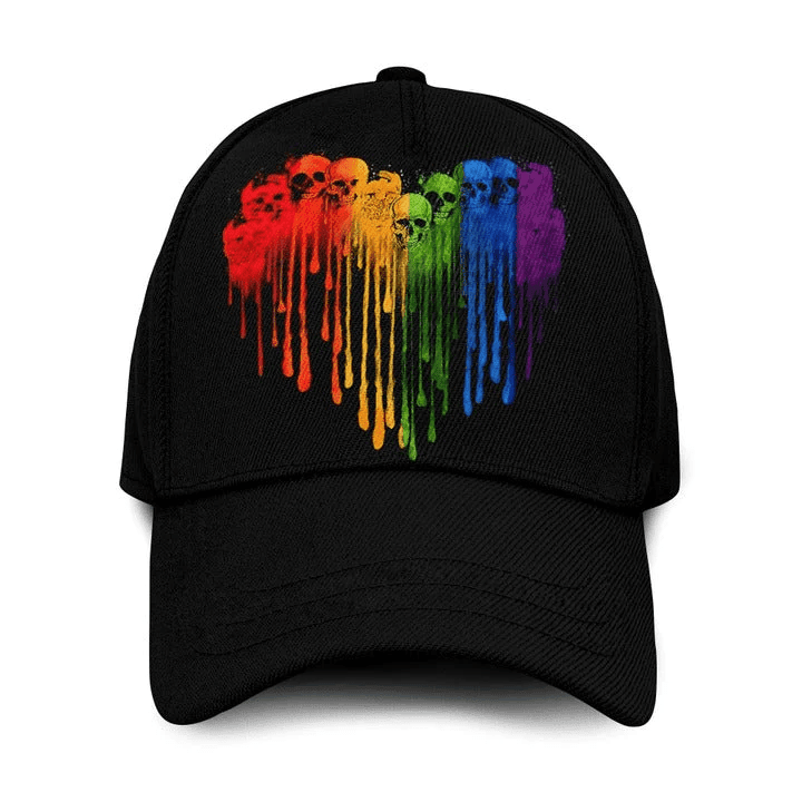 Adeenyc Colorful Skull You're Loved LGBT Printing Baseball Cap Hat, LGBT Pride Accessories Trucker Hats Custom Hats Gifts For Men & Women