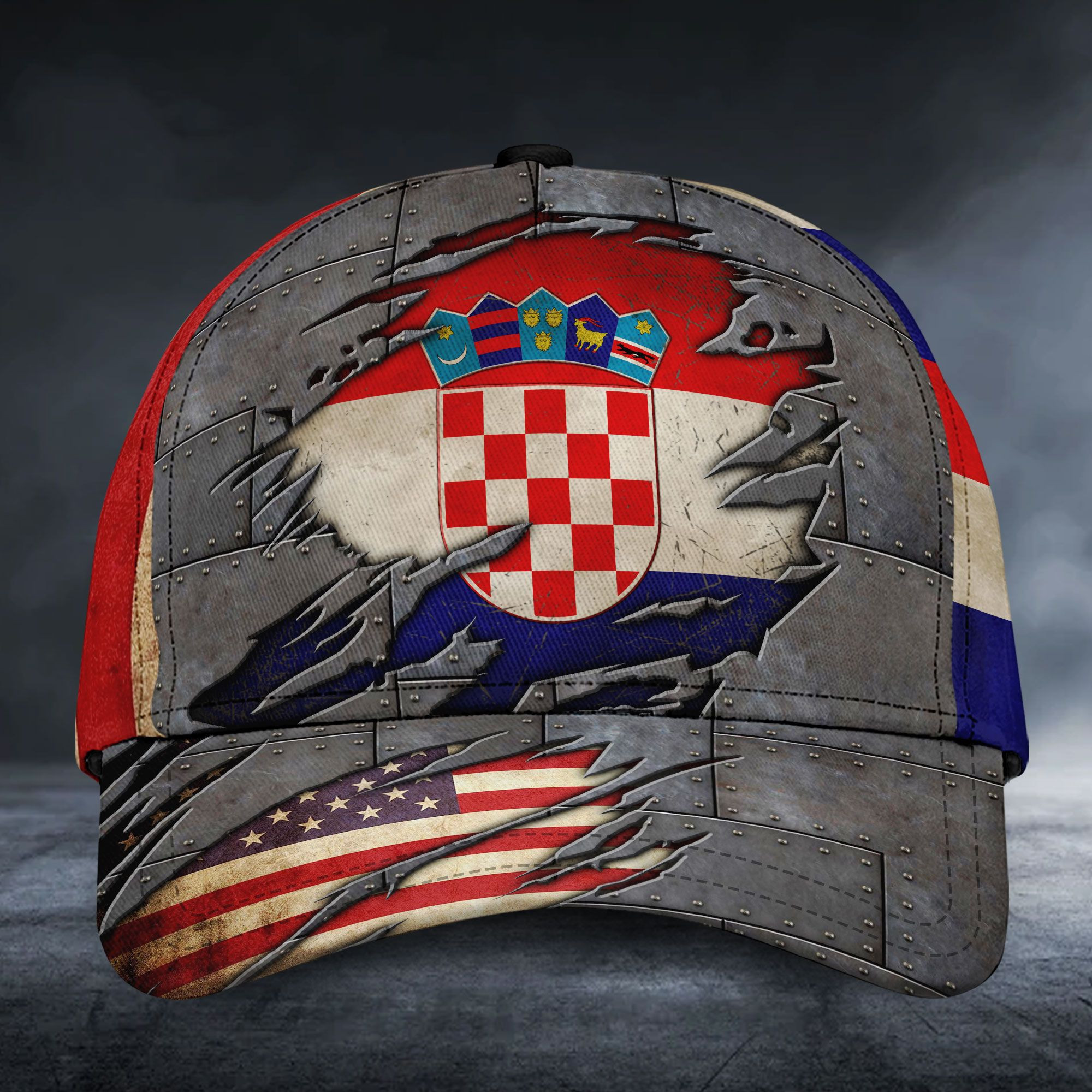 Adeenyc - Croatia & American Flags Classic Cap Baseball Hat Trucker Hats Custom Hats Gifts For Men & Women