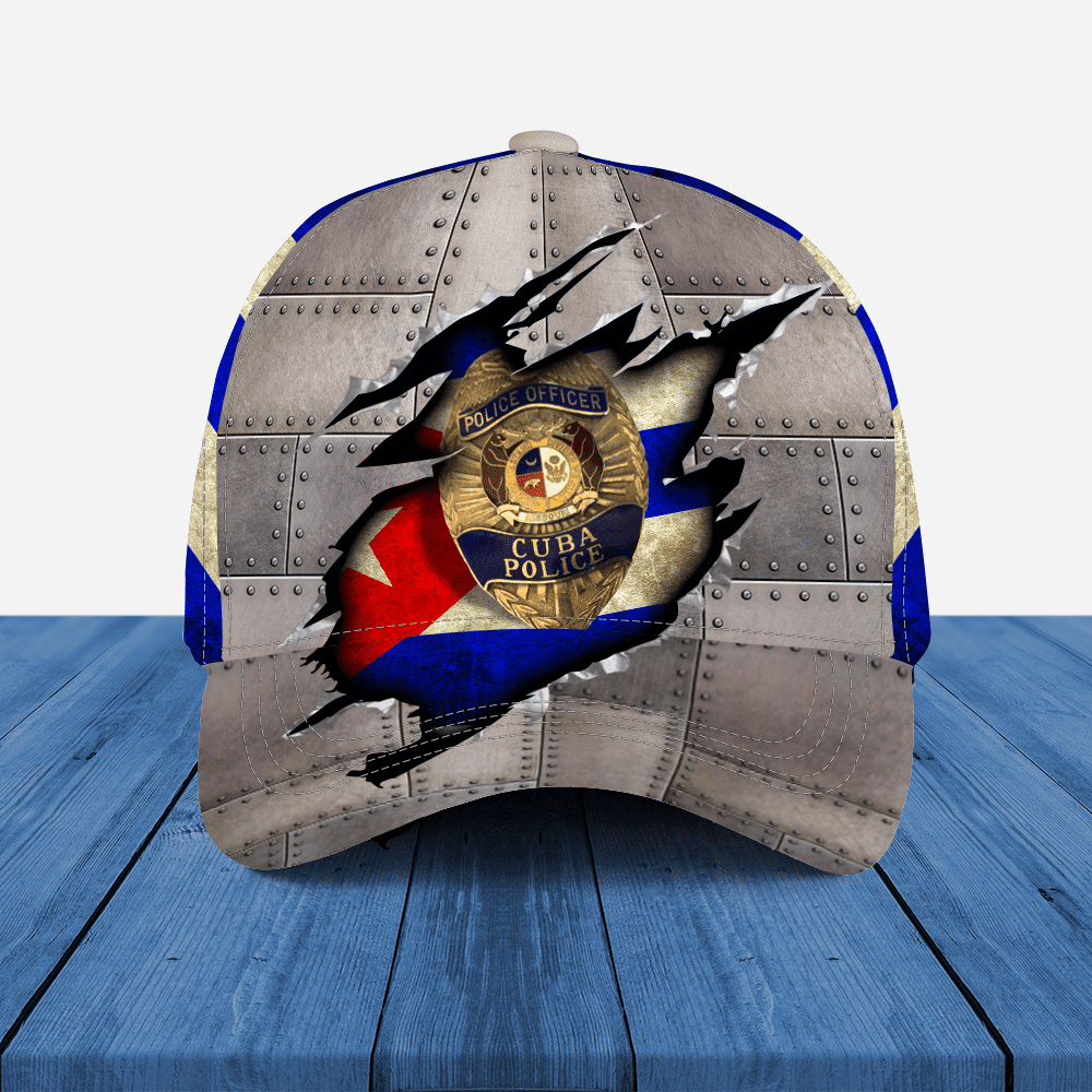 Adeenyc - Cuba Police Logo And Flag Classic Cap Baseball Hat Trucker Hats Custom Hats Gifts For Men & Women