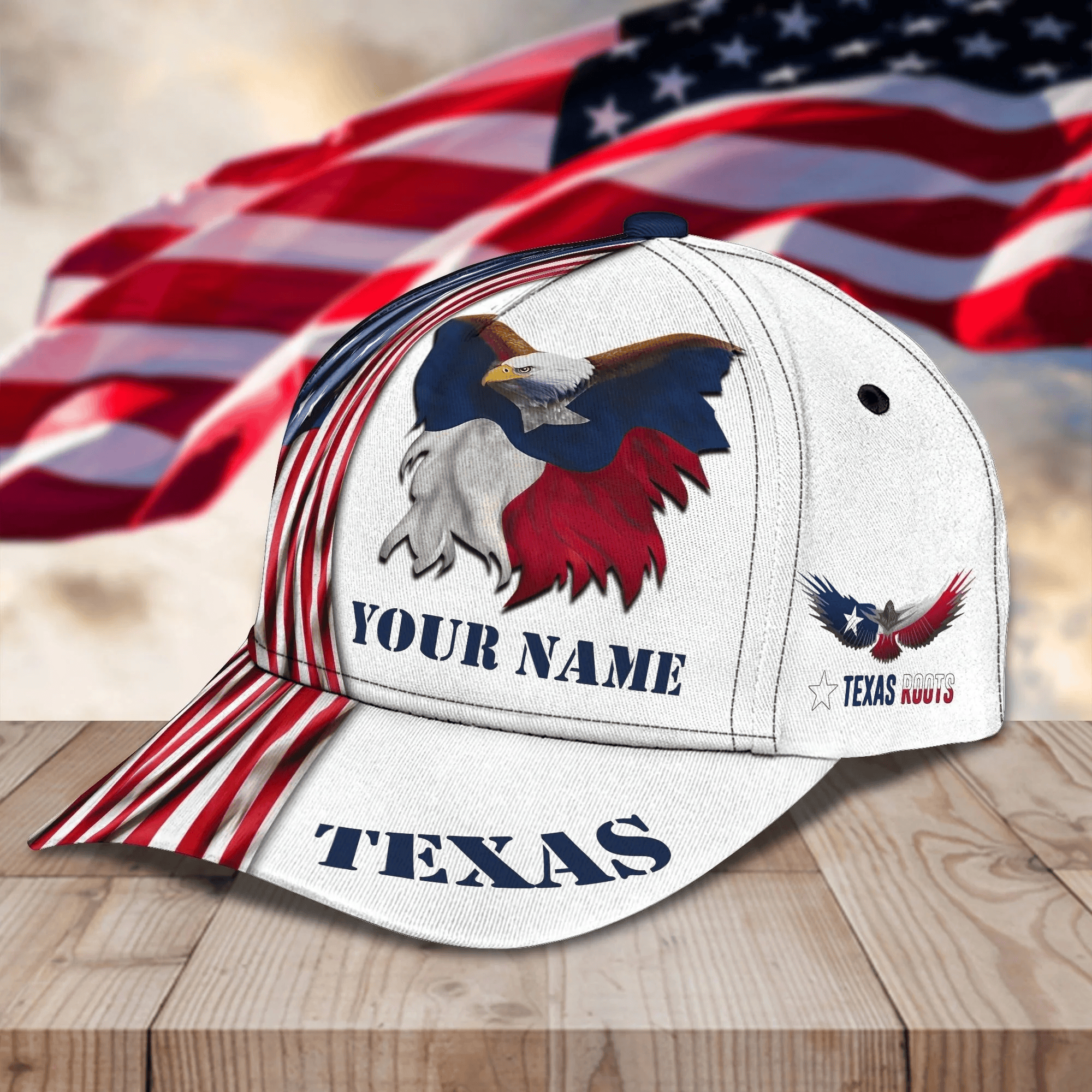 Adeenyc Custom 3D All Over Print Texas Roots Cap Hat, Eagle Texas Classic Cap, Baseball Texas Caps Trucker Hats Custom Hats Gifts For Men & Women