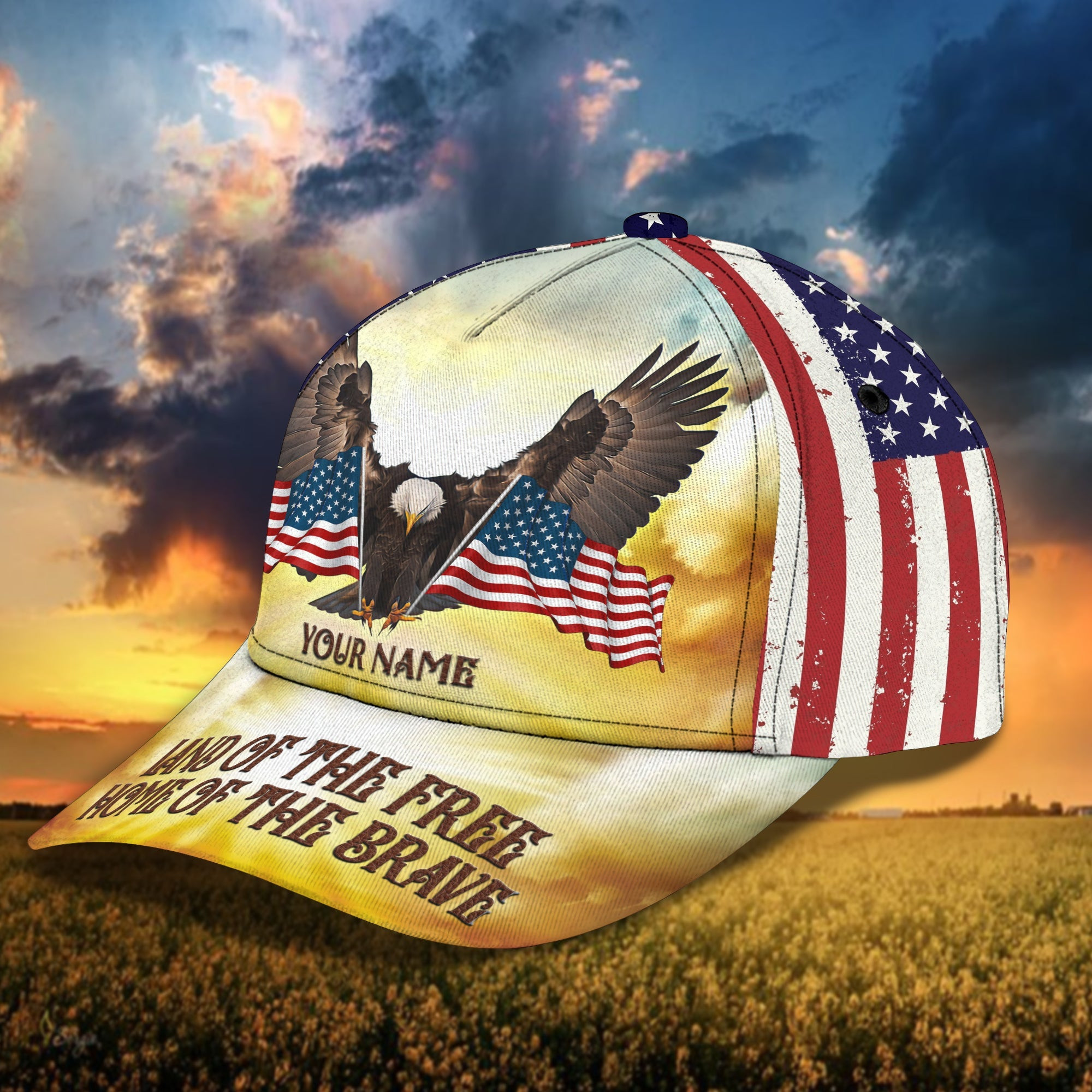 Adeenyc Custom American Eagle Classic Cap Baseball Cap Hat Baseball Cap HatLand Of the Free Hats Gifts for men & women Adeenyc.com