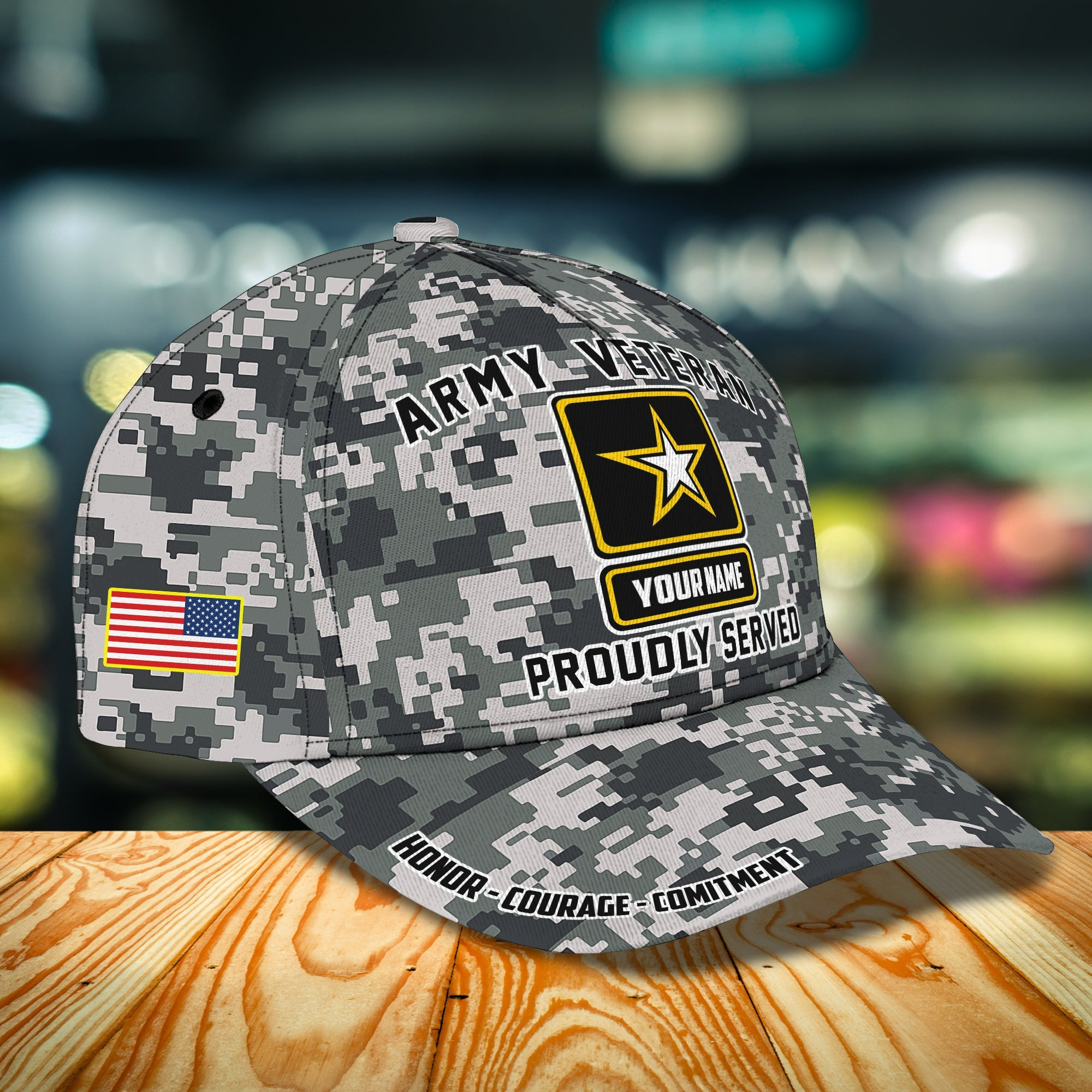Adeenyc Custom Army Veteran Cap - Personalized Name Option Hats Gifts for men & women Adeenyc.com