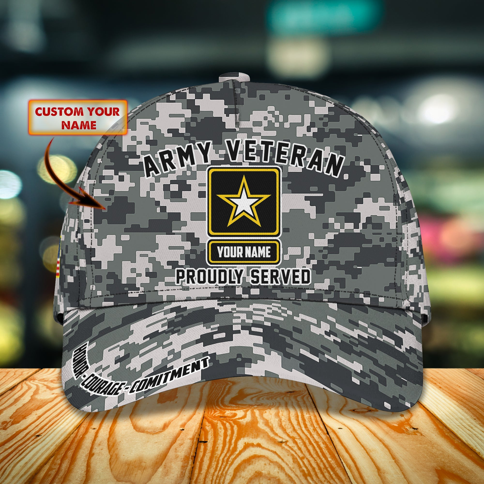 Adeenyc Custom Army Veteran Cap - Personalized Name Option Hats Gifts for men & women Adeenyc.com