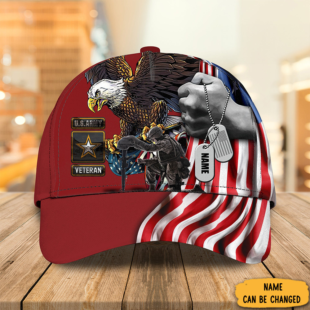 Adeenyc Custom Army Veteran Hat Eagle American Flag Cap Unique Gifts For Army Veterans Trucker Hats Custom Hats Gifts For Men & Women