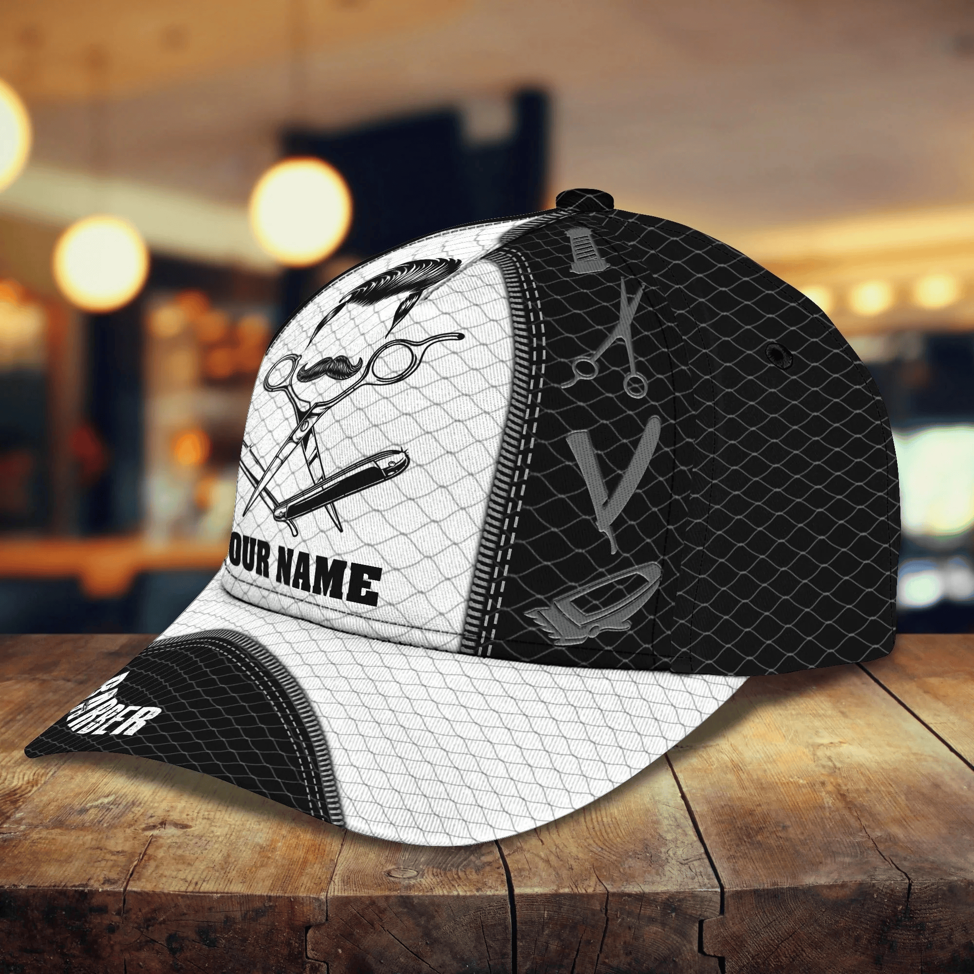 Adeenyc Custom Barber Cap For Men, Woman Barber Cap Hat, 3D All Over Print Baseball Barber Cap Trucker Hats Custom Hats Gifts For Men & Women