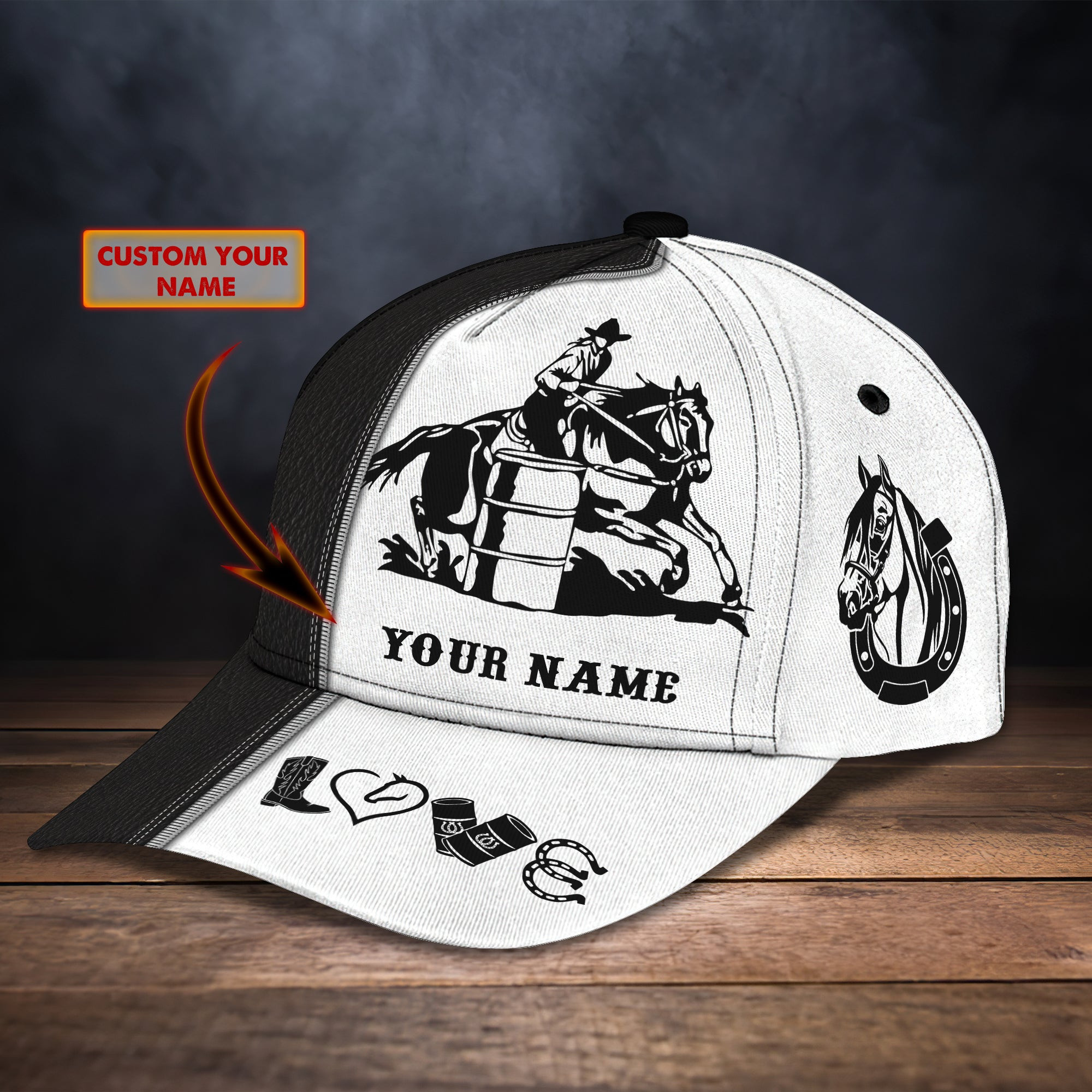 Adeenyc Custom Barrel Racing Cap - Personalized Name Hat Hats Gifts for men & women Adeenyc.com