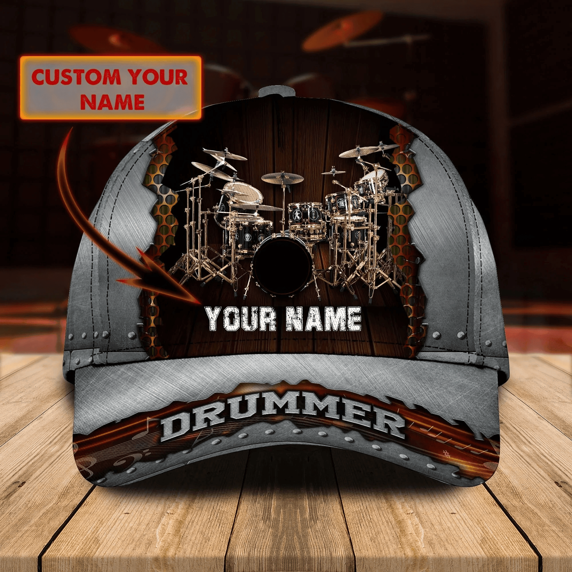 Adeenyc Custom Baseball 3D Cap Hat For Drummer, Drum Caps Hats, Birthday Present To Drum Lovers, Drummer Gifts Trucker Hats Custom Hats Gifts For Men & Women
