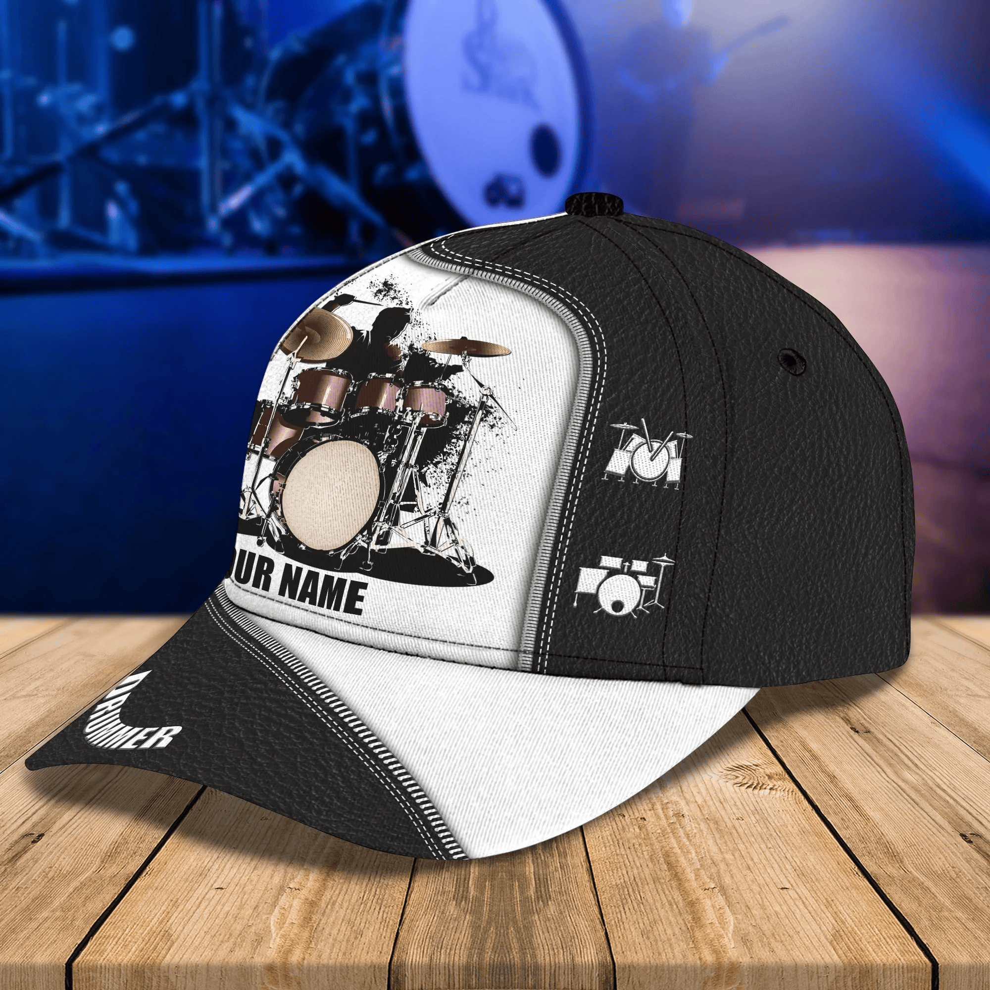 Adeenyc Custom Baseball 3D Cap Hat For Drummer, Drum Caps Hats, Birthday Present To Drum Lovers, Drummer Gifts Trucker Hats Custom Hats Gifts For Men & Women