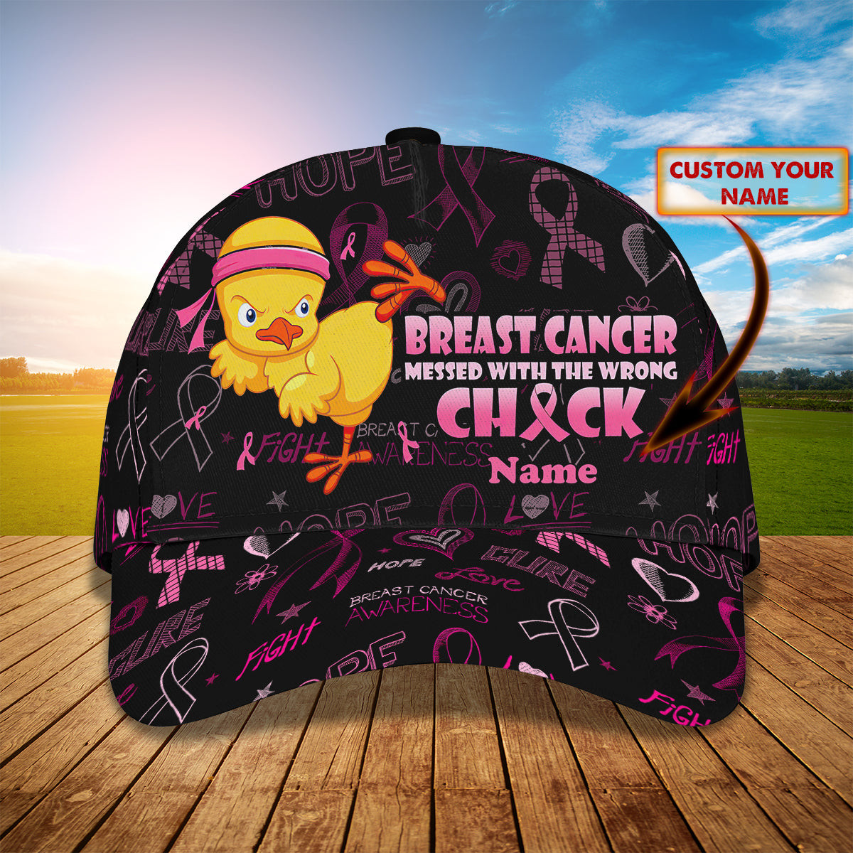 Adeenyc Custom Breast Cancer Awareness Cap - Personalized Classic Cap Baseball Cap Hat Hats Gifts for men & women Adeenyc.com