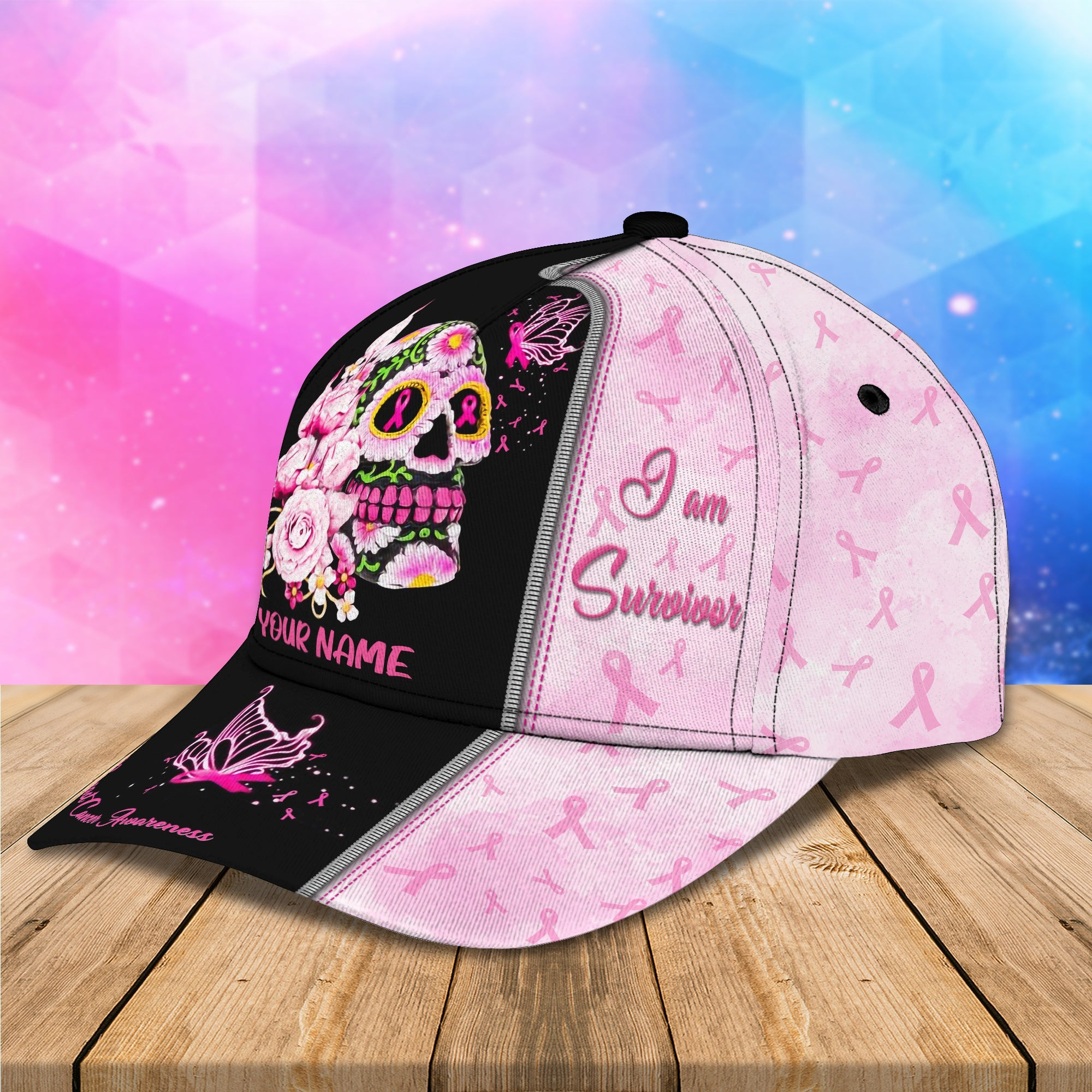 Adeenyc Custom Breast Cancer Awareness Classic Cap Baseball Cap Hat Hats Gifts for men & women Adeenyc.com