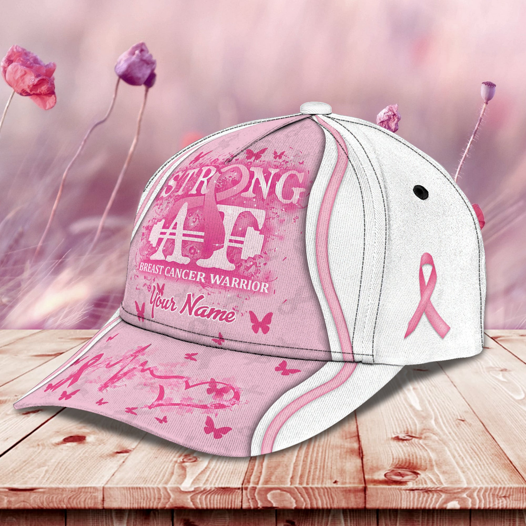 Adeenyc Custom Breast Cancer Awareness Personalized Name Cap - Classic Style Hats Gifts for men & women Adeenyc.com