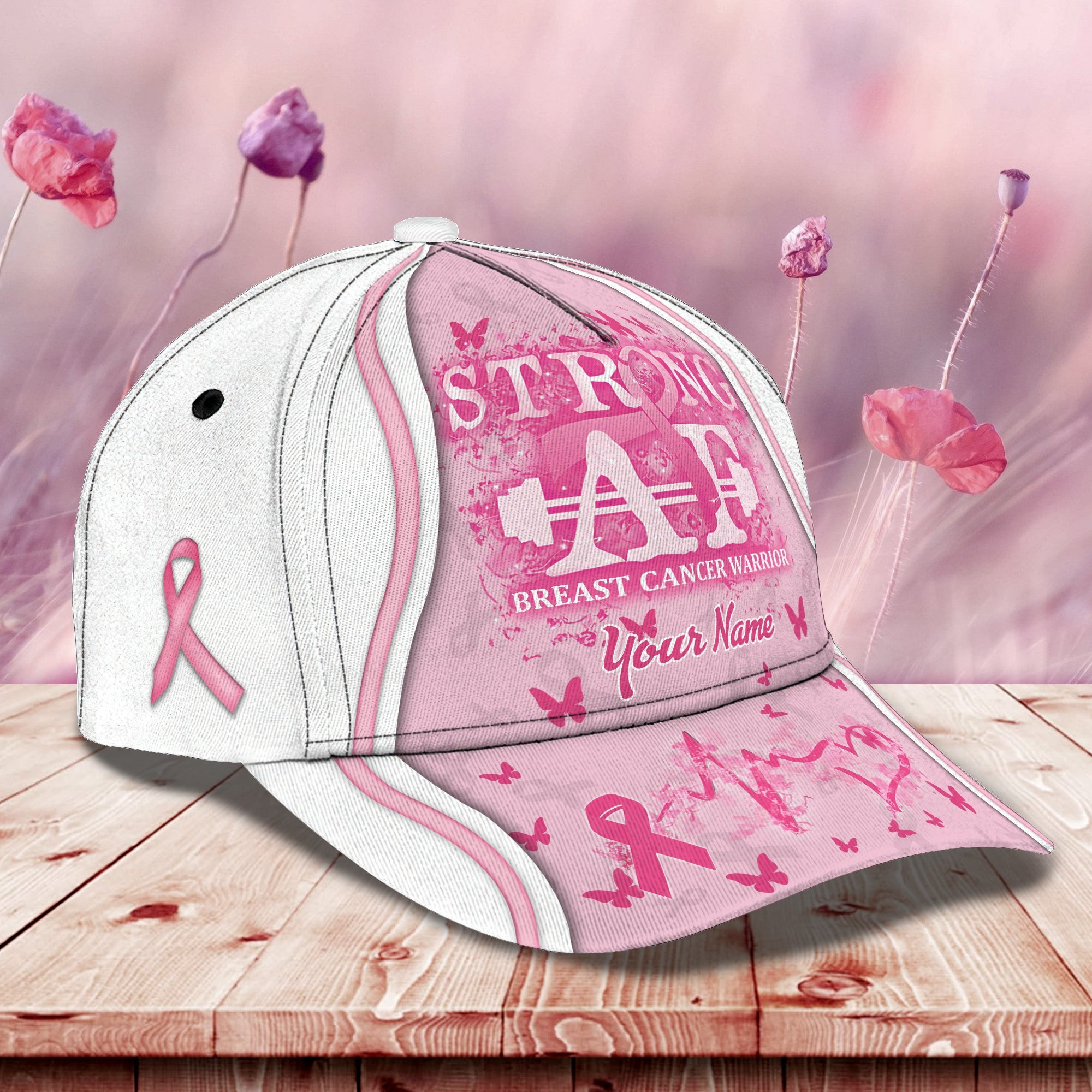 Adeenyc Custom Breast Cancer Awareness Personalized Name Cap - Classic Style Hats Gifts for men & women Adeenyc.com