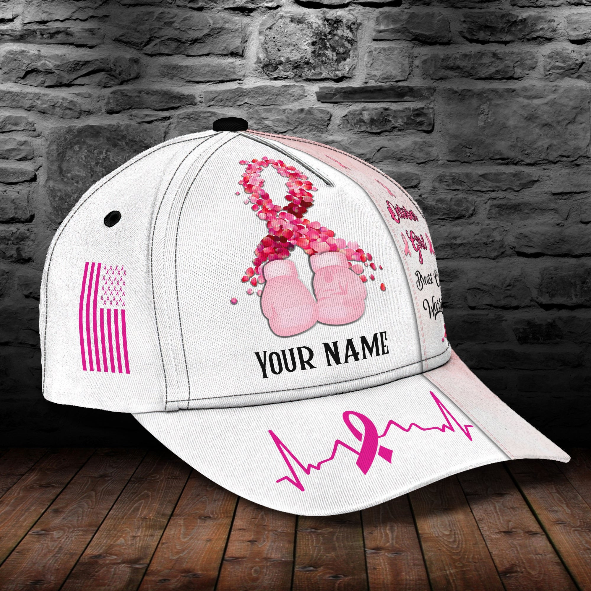 Adeenyc Custom Breast Cancer Warrior Cap - Personalized Name - Classic Design Hats Gifts for men & women Adeenyc.com
