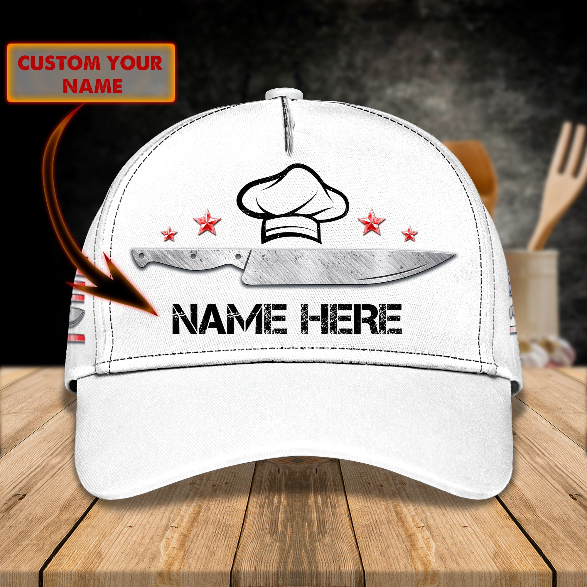 Adeenyc Custom Chef Cap - Personalized Classic Name Cap Hats Gifts for men & women Adeenyc.com