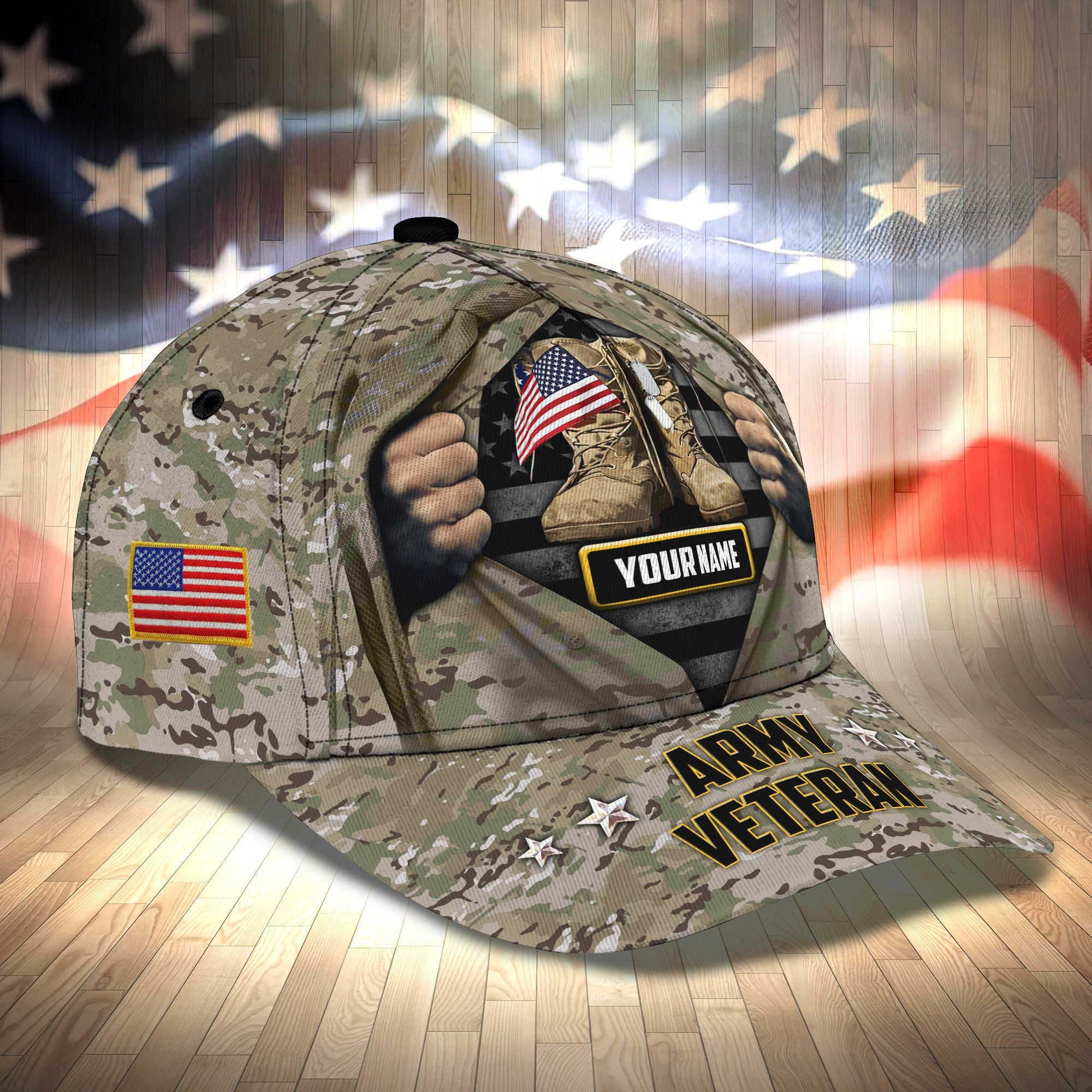 Adeenyc Custom Classic Army Veteran Cap - Personalized Name Option Hats Gifts for men & women Adeenyc.com