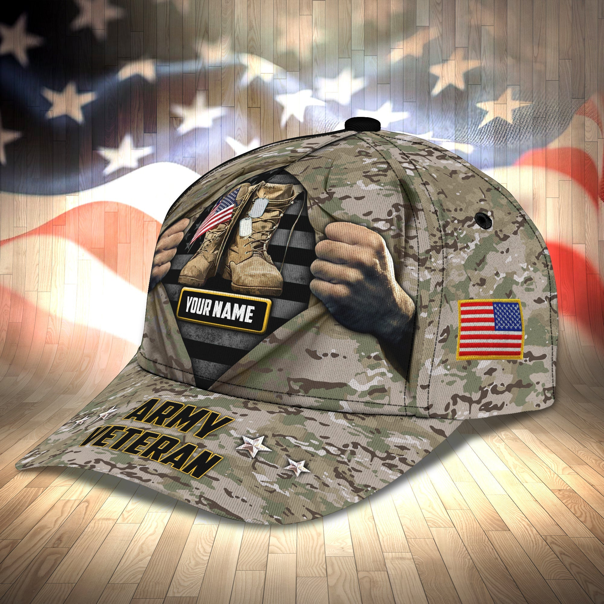 Adeenyc Custom Classic Army Veteran Cap - Personalized Name Option Hats Gifts for men & women Adeenyc.com