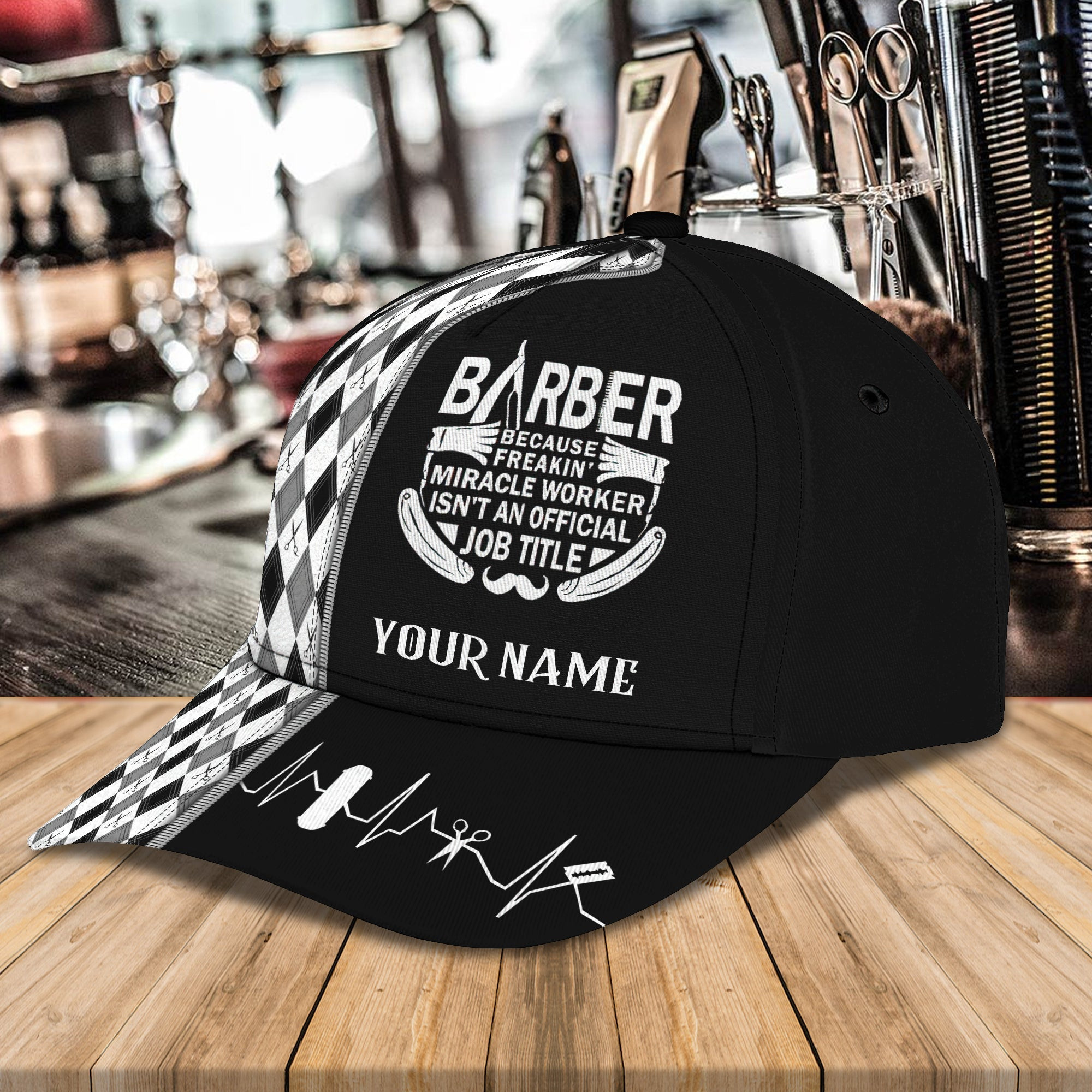 Adeenyc Custom Classic Barber Name Cap - Personalized Hat For Hair Stylists Hats Gifts for men & women Adeenyc.com