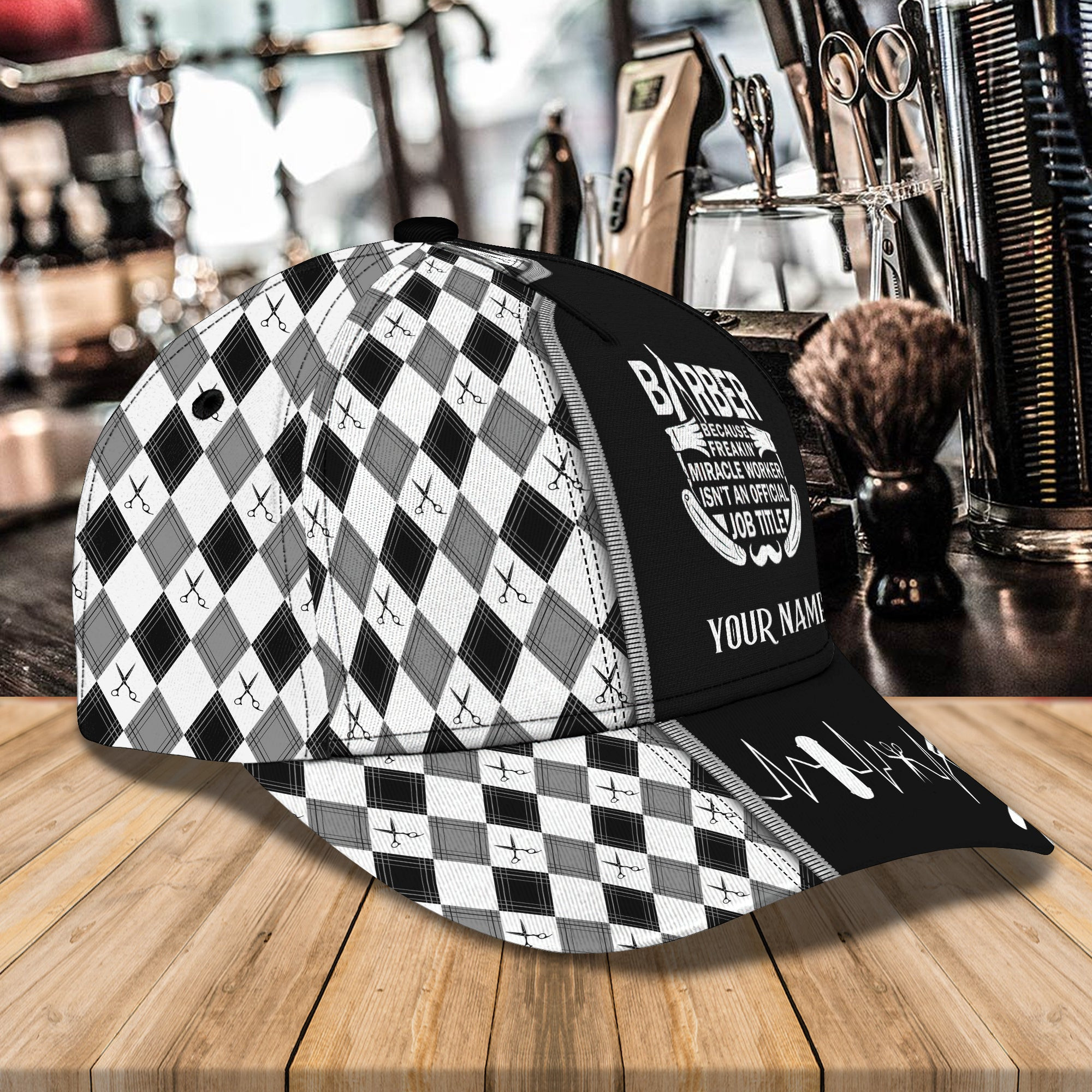 Adeenyc Custom Classic Barber Name Cap - Personalized Hat For Hair Stylists Hats Gifts for men & women Adeenyc.com