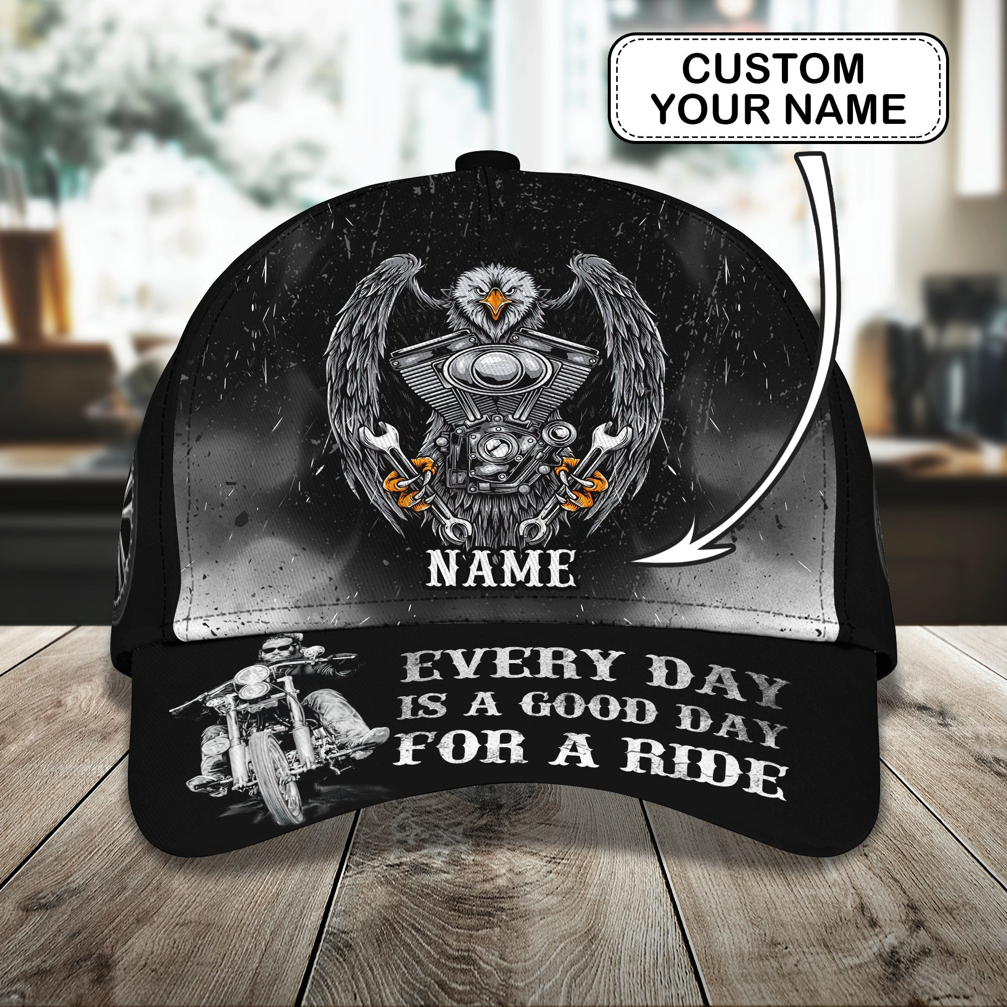 Adeenyc Custom Classic Biker Cap - Personalized Hats Gifts for men & women Adeenyc.com