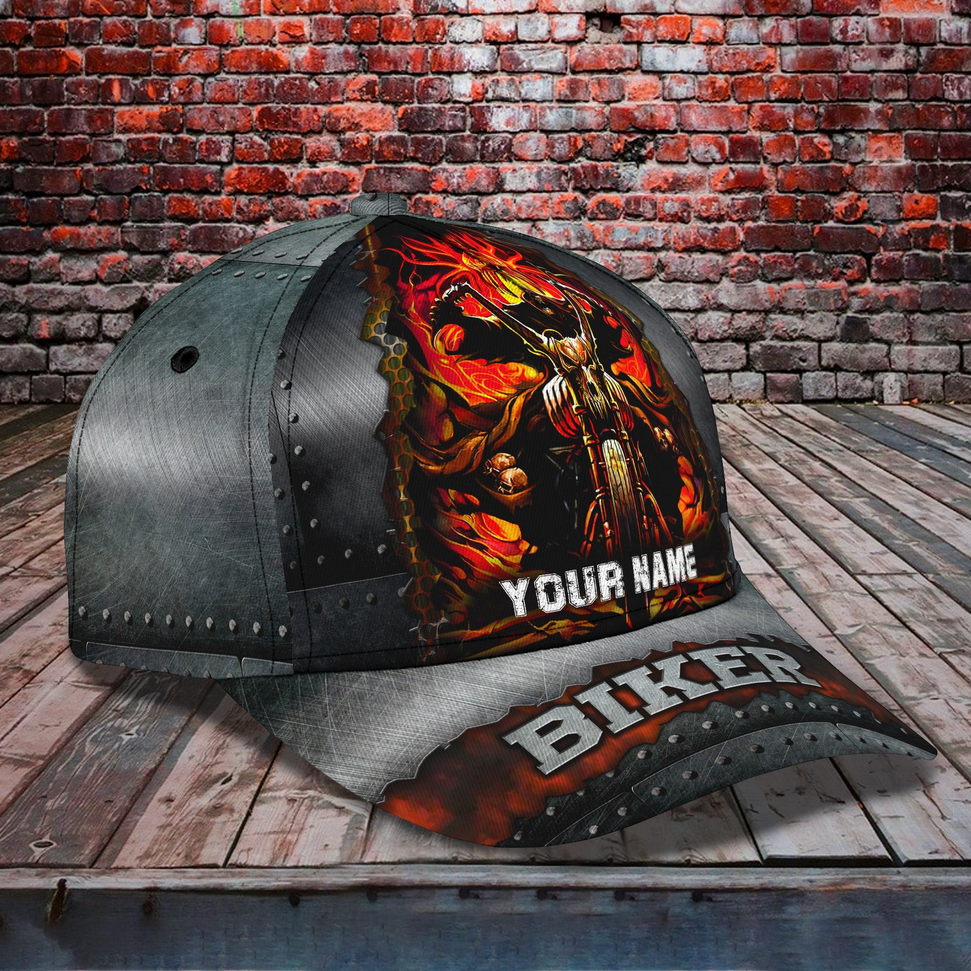 Adeenyc Custom Classic Biker Cap - Personalized Name Hats Gifts for men & women Adeenyc.com