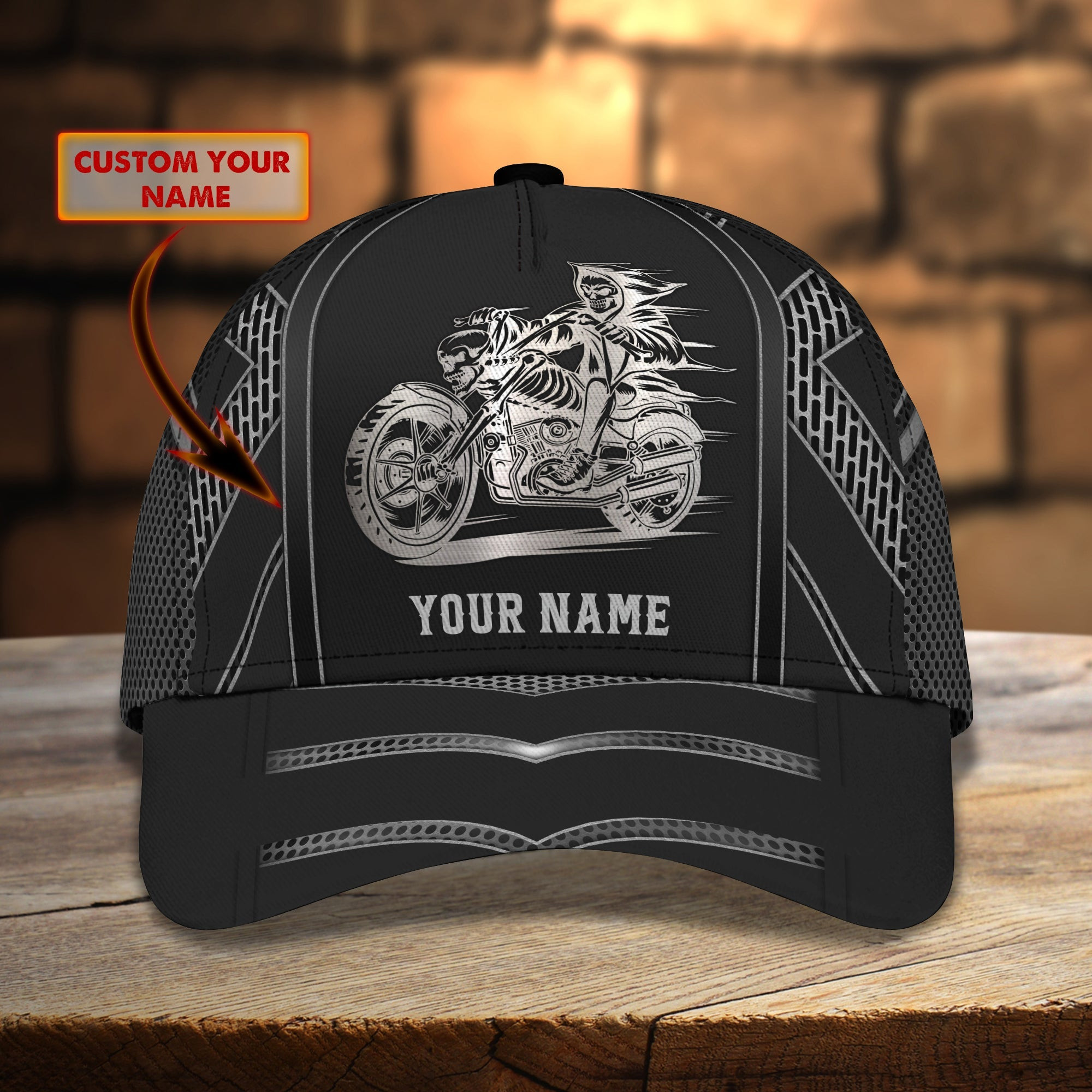 Adeenyc Custom Classic Biker Cap - Personalized Name Cap Hats Gifts for men & women Adeenyc.com