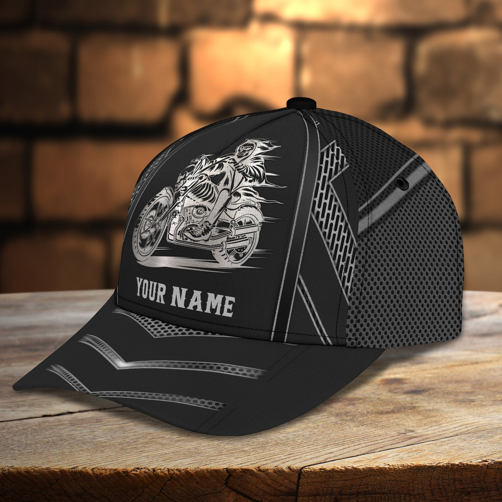 Adeenyc Custom Classic Biker Cap - Personalized Name Cap Hats Gifts for men & women Adeenyc.com