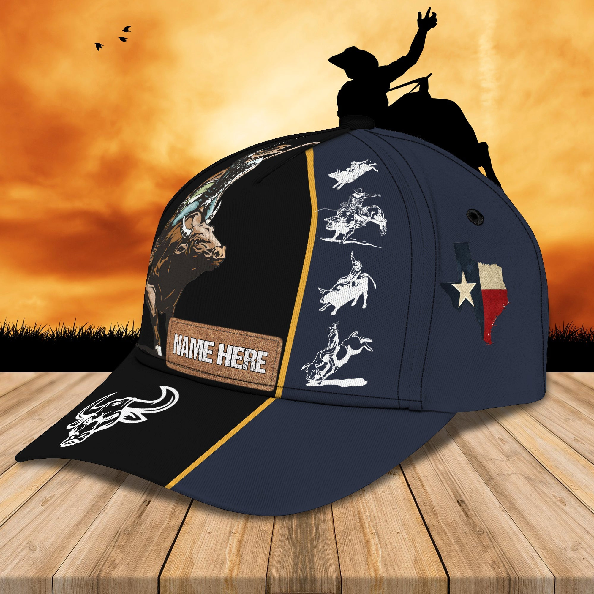 Adeenyc Custom Classic Bull Riding Cap - Personalized Name Hats Gifts for men & women Adeenyc.com