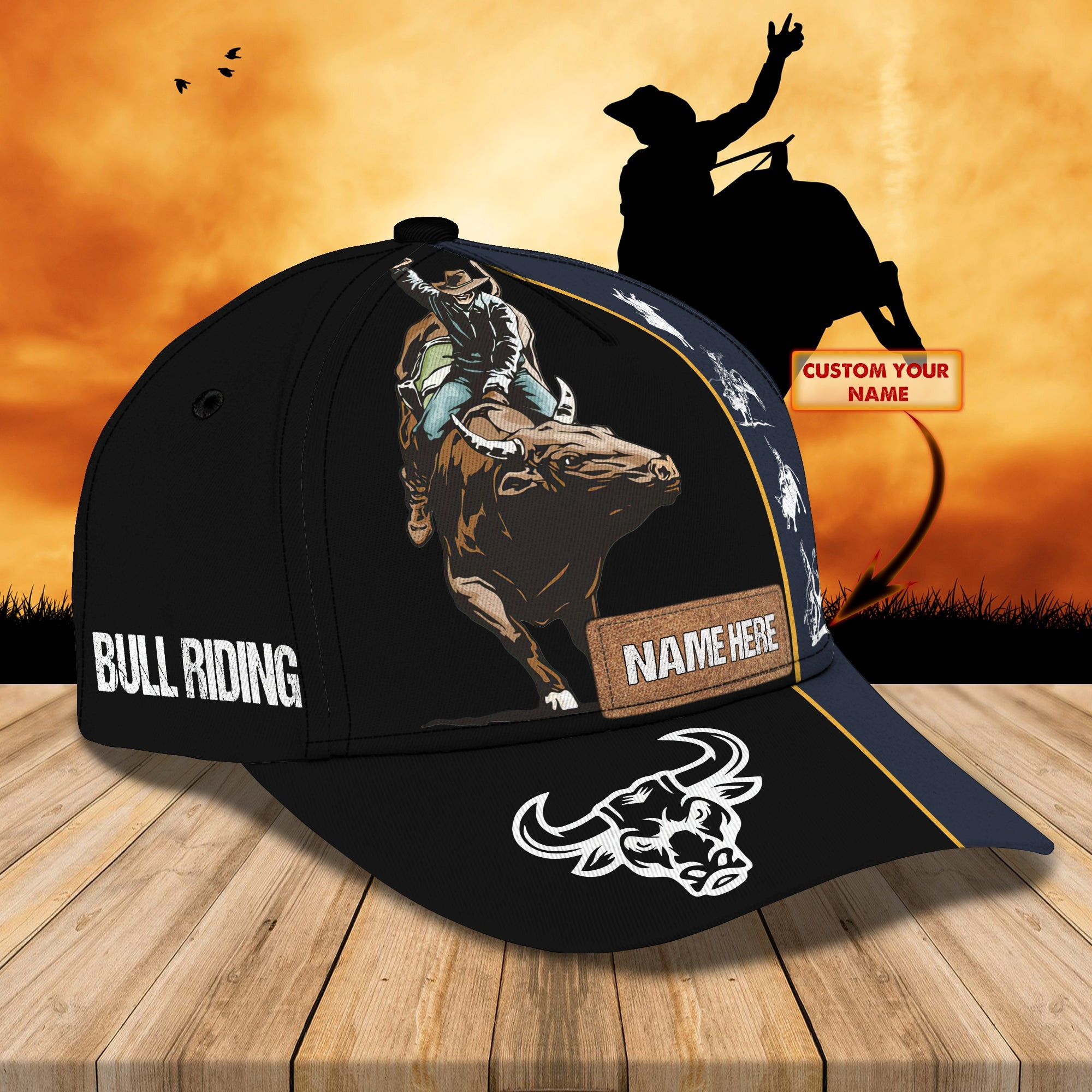 Adeenyc Custom Classic Bull Riding Cap - Personalized Name Hats Gifts for men & women Adeenyc.com