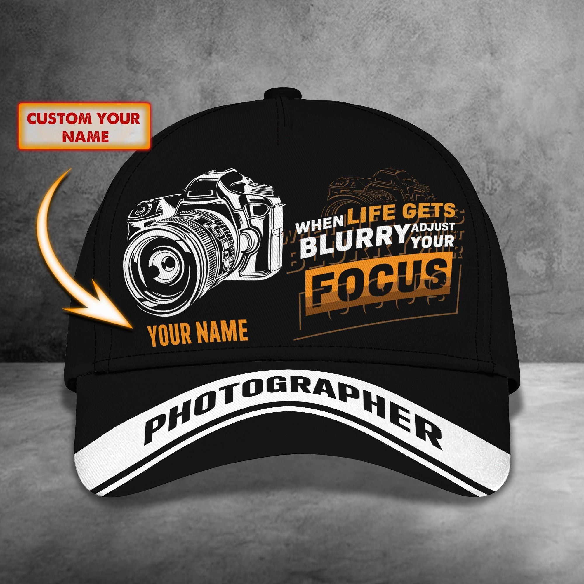 Adeenyc Custom Classic Camera Name Cap - Personalized Gift Hats Gifts for men & women Adeenyc.com
