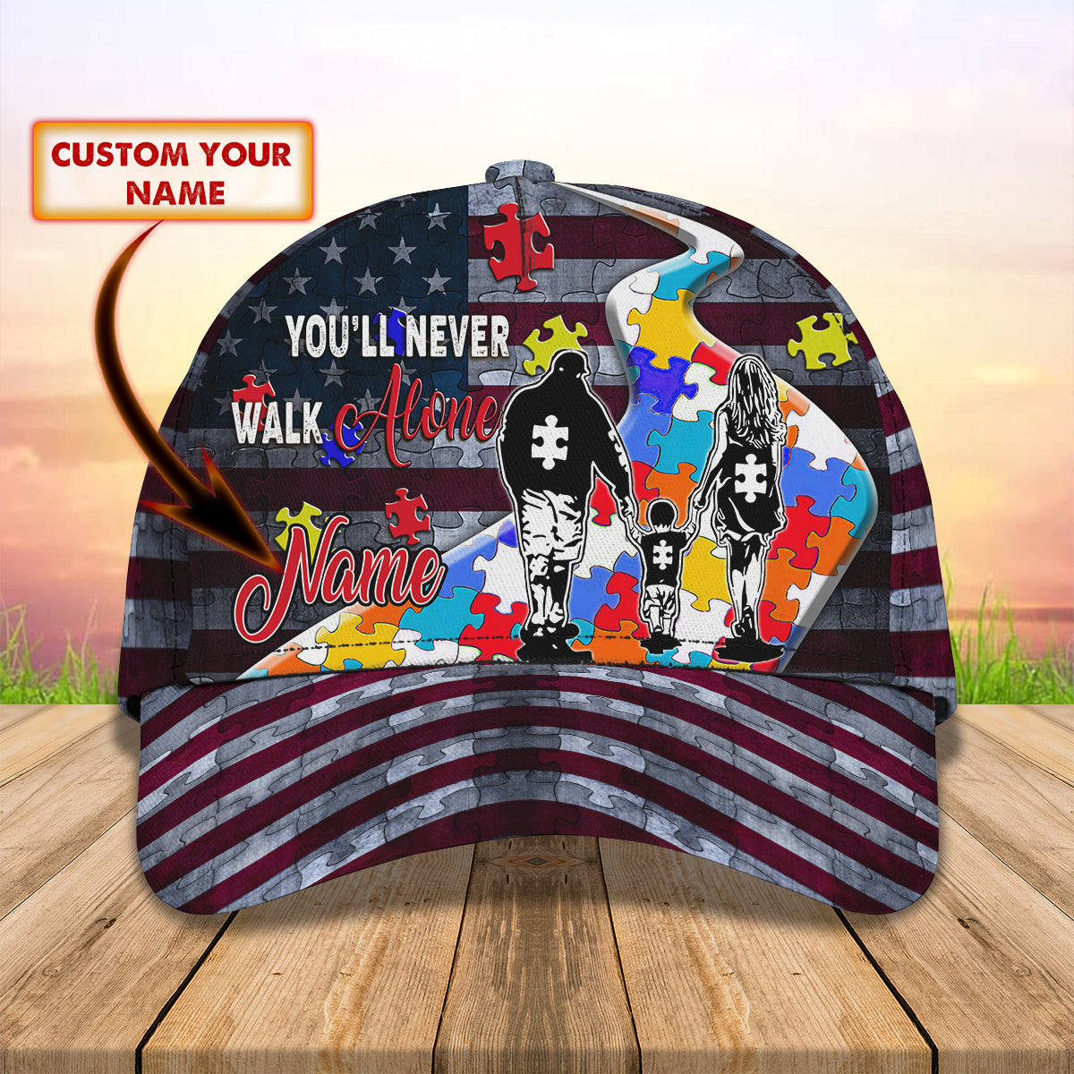 Adeenyc Custom Classic Cap Baseball Cap Hat Baseball Cap Hat- Autism Awareness - Personalized Name - Hh Hats Gifts for men & women Adeenyc.com