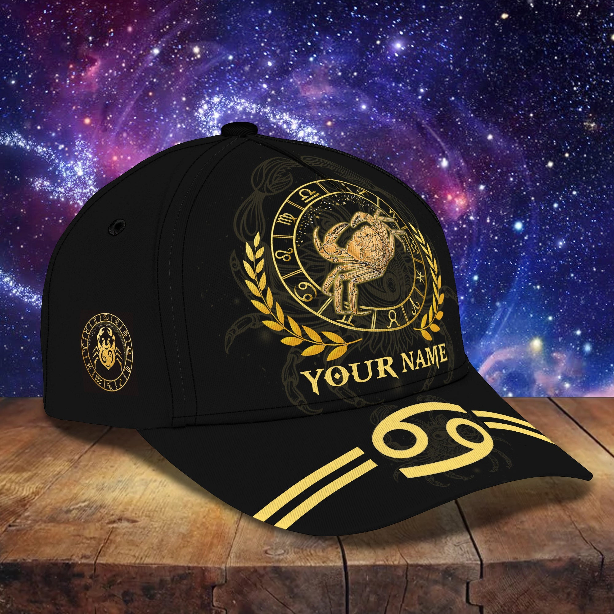 Adeenyc Custom Classic Cap Baseball Cap Hat Baseball Cap Hat- Cancer Zodiac Sign Personalized Name Cap Hats Gifts for men & women Adeenyc.com