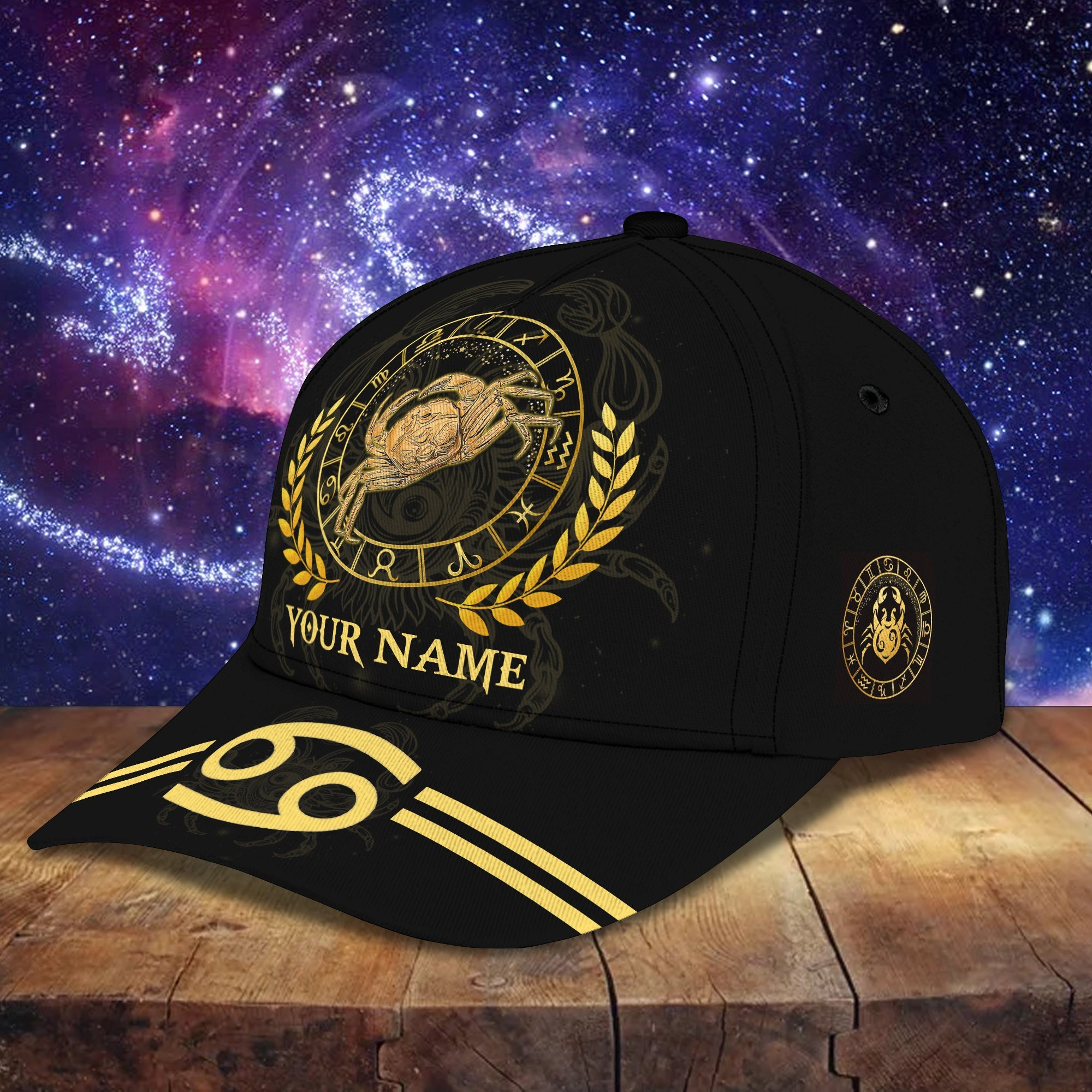 Adeenyc Custom Classic Cap Baseball Cap Hat Baseball Cap Hat- Cancer Zodiac Sign Personalized Name Cap Hats Gifts for men & women Adeenyc.com