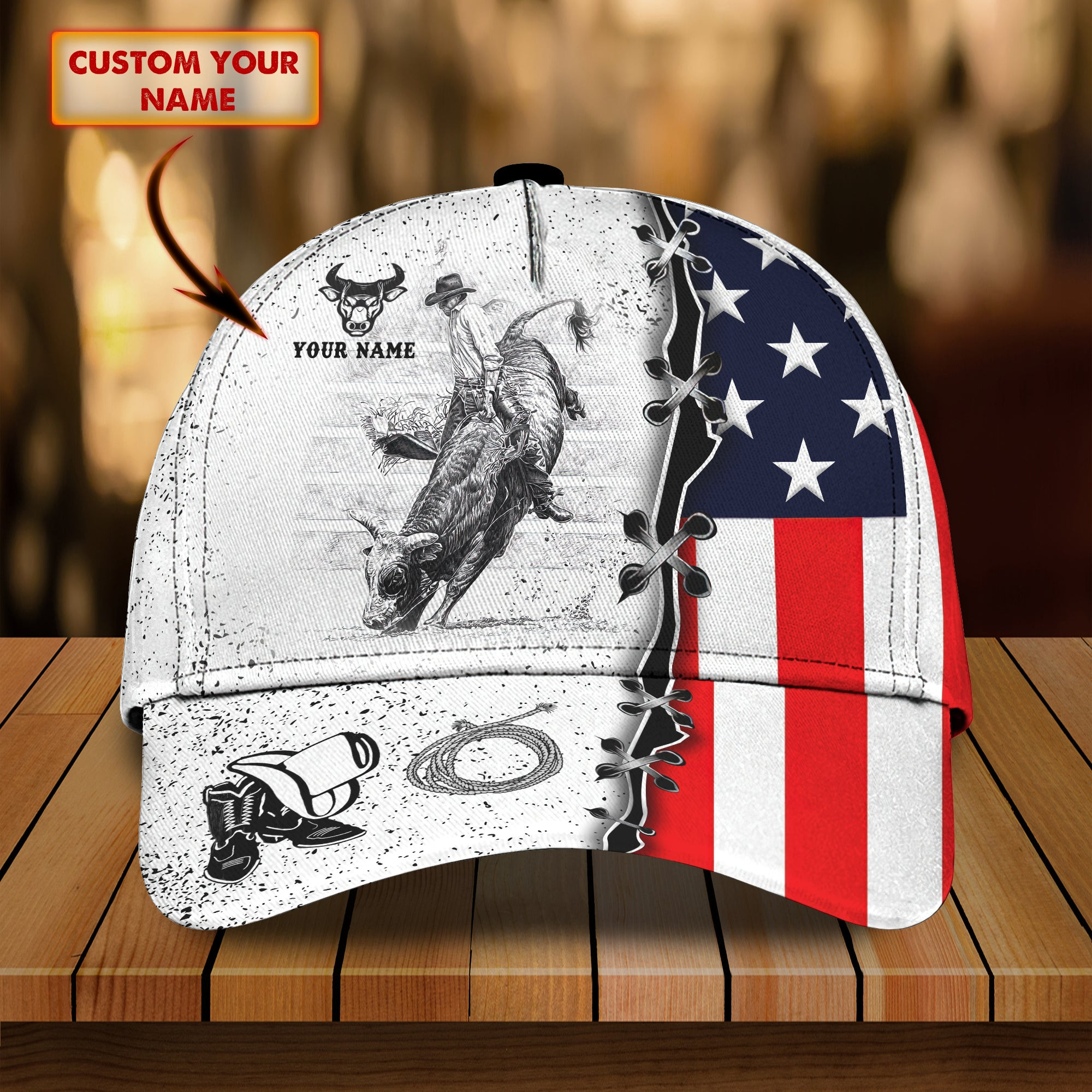 Adeenyc Custom Classic Cap Baseball Cap Hat Baseball Cap Hat For Bull Riding Enthusiasts Hats Gifts for men & women Adeenyc.com