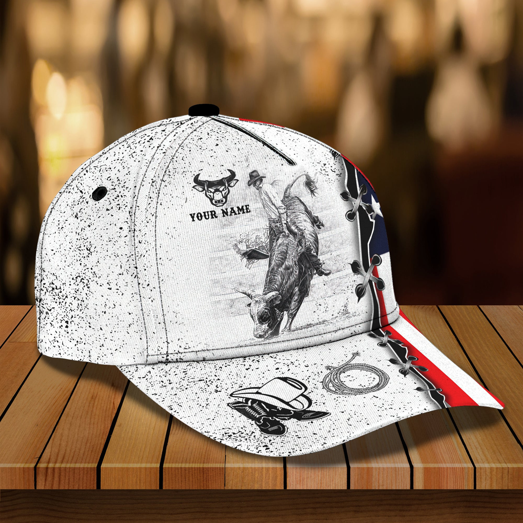Adeenyc Custom Classic Cap Baseball Cap Hat Baseball Cap Hat For Bull Riding Enthusiasts Hats Gifts for men & women Adeenyc.com