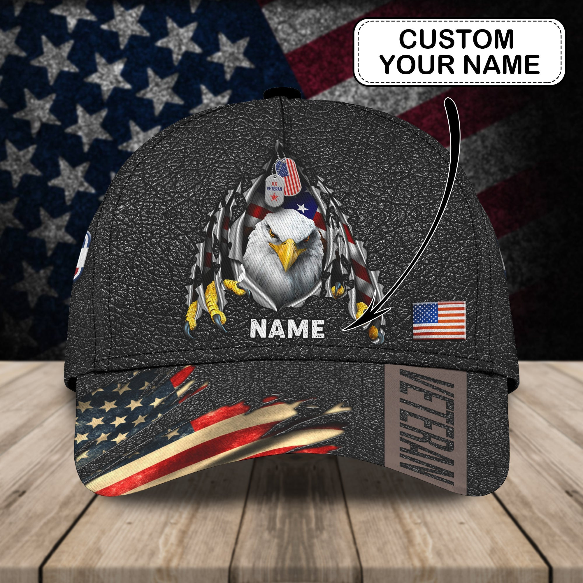 Adeenyc Custom Classic Cap Baseball Cap Hat Baseball Cap Hat For Veterans - Personalized Name Cap Hats Gifts for men & women Adeenyc.com