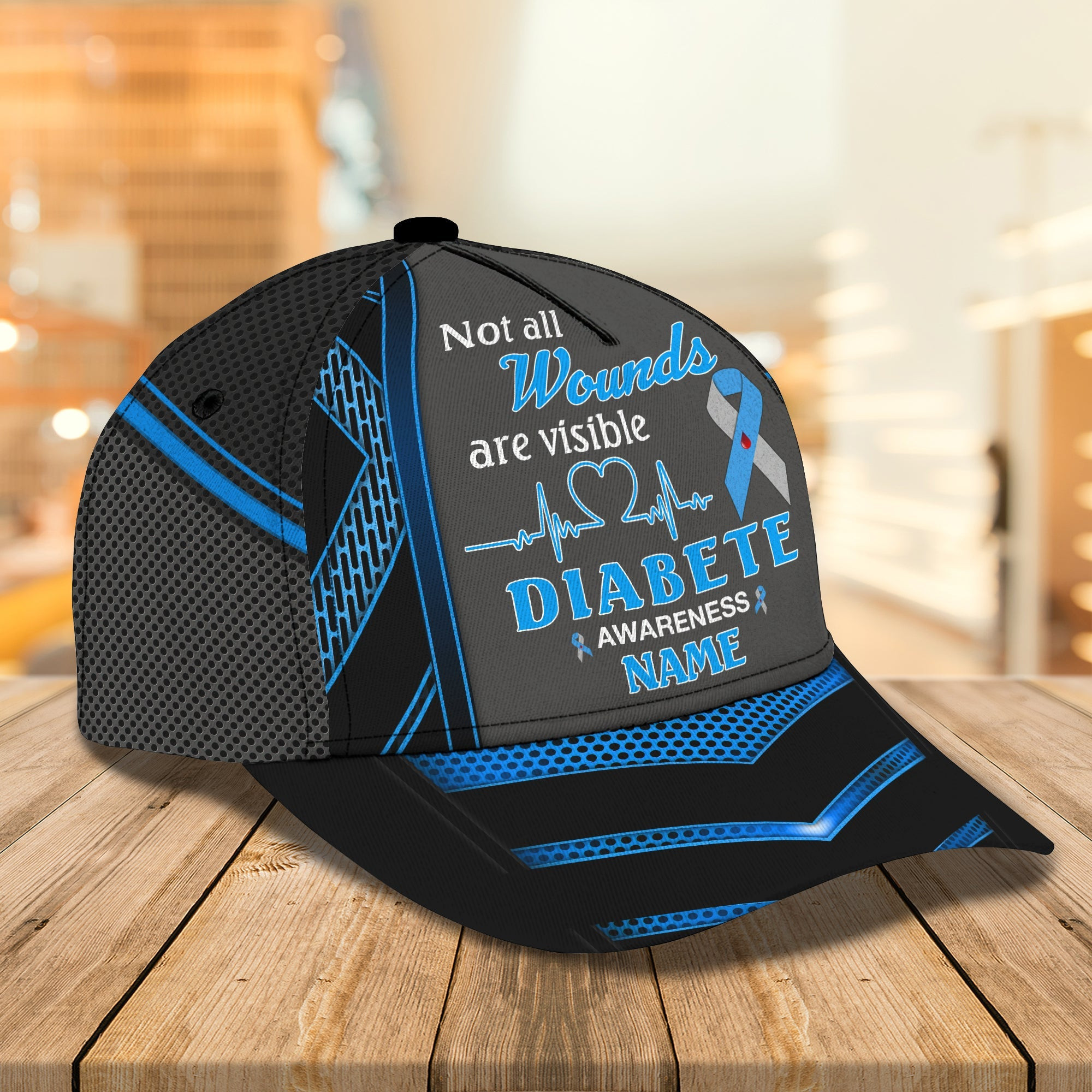 Adeenyc Custom Classic Cap Baseball Cap Hat Baseball Cap Hat- Personalized Diabetes Awareness Gift Hats Gifts for men & women Adeenyc.com