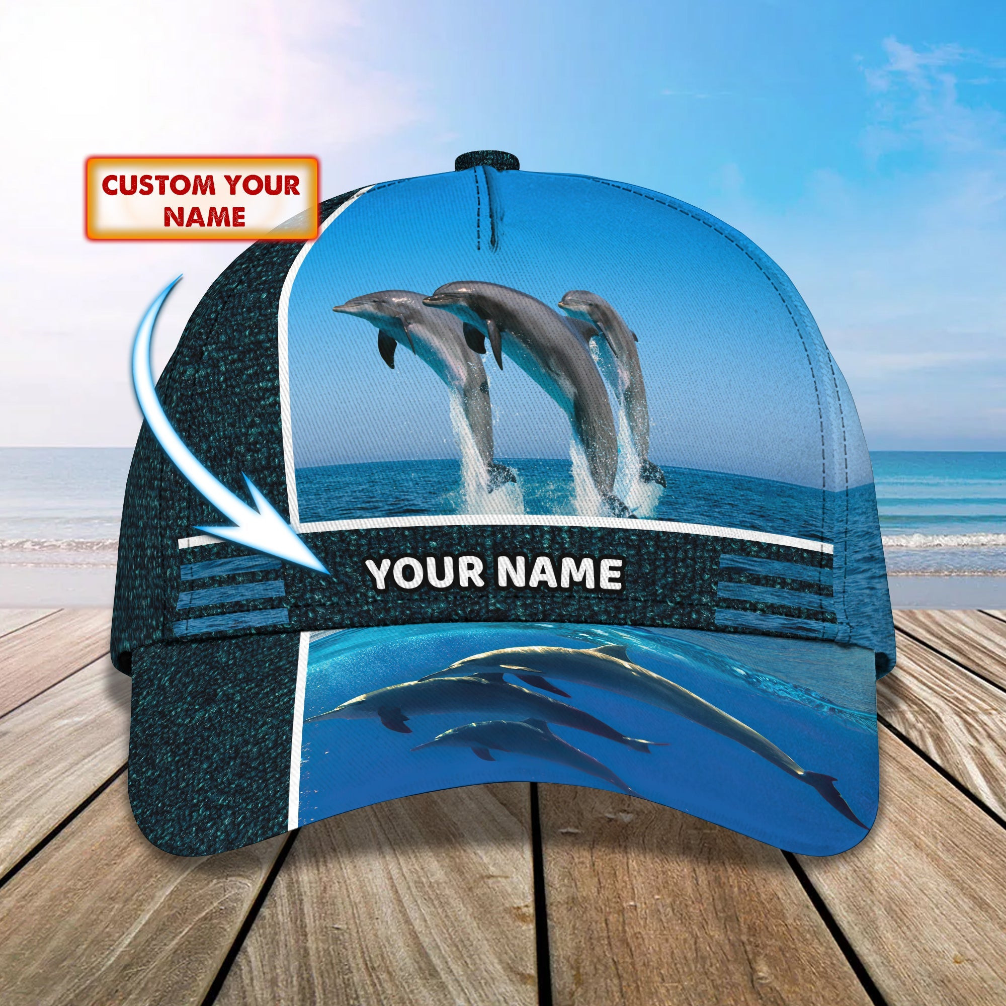 Adeenyc Custom Classic Cap Baseball Cap Hat Baseball Cap Hat- Personalized Dolphin Hats Gifts for men & women Adeenyc.com