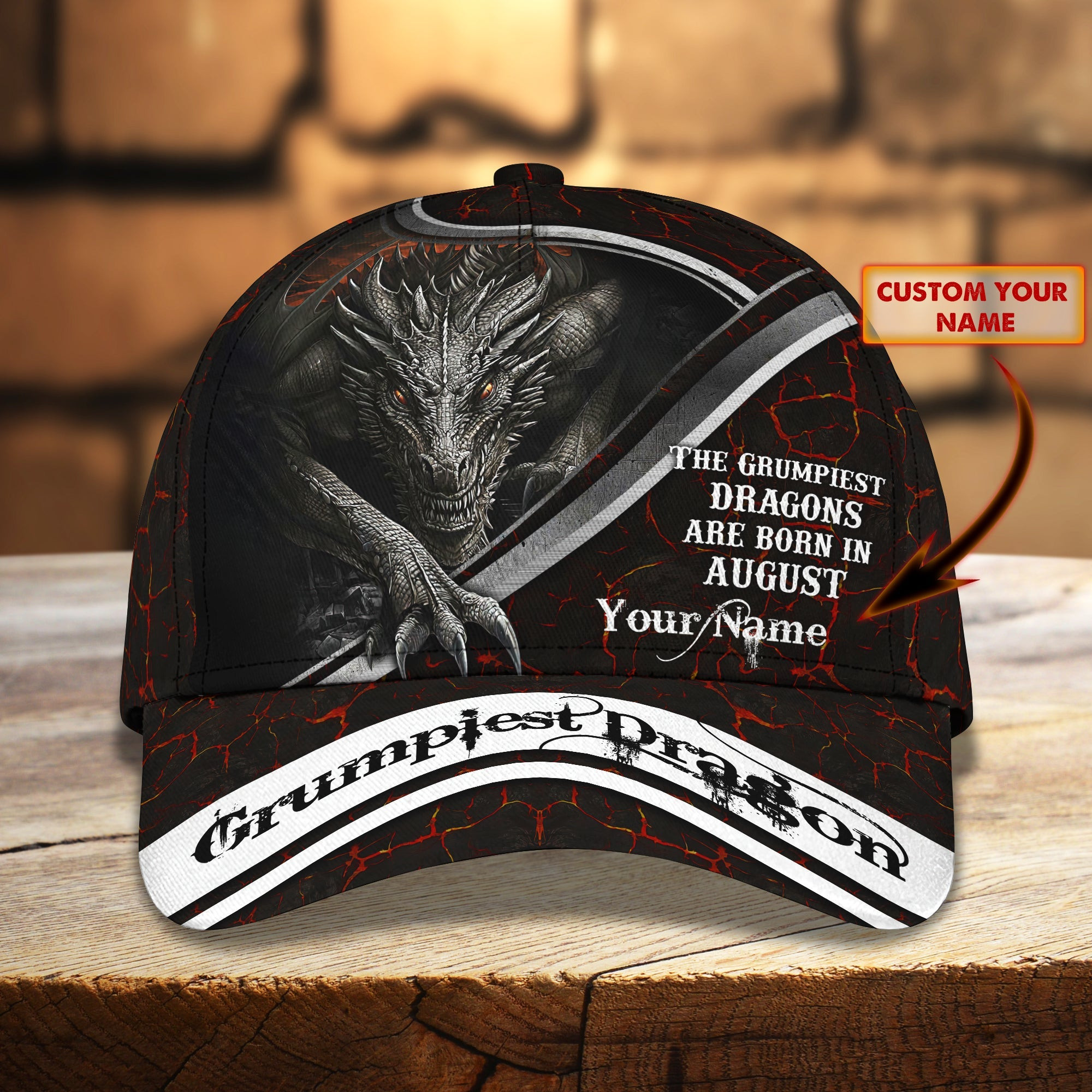Adeenyc Custom Classic Cap Baseball Cap Hat Baseball Cap Hat- Personalized Dragon Name Hats Gifts for men & women Adeenyc.com