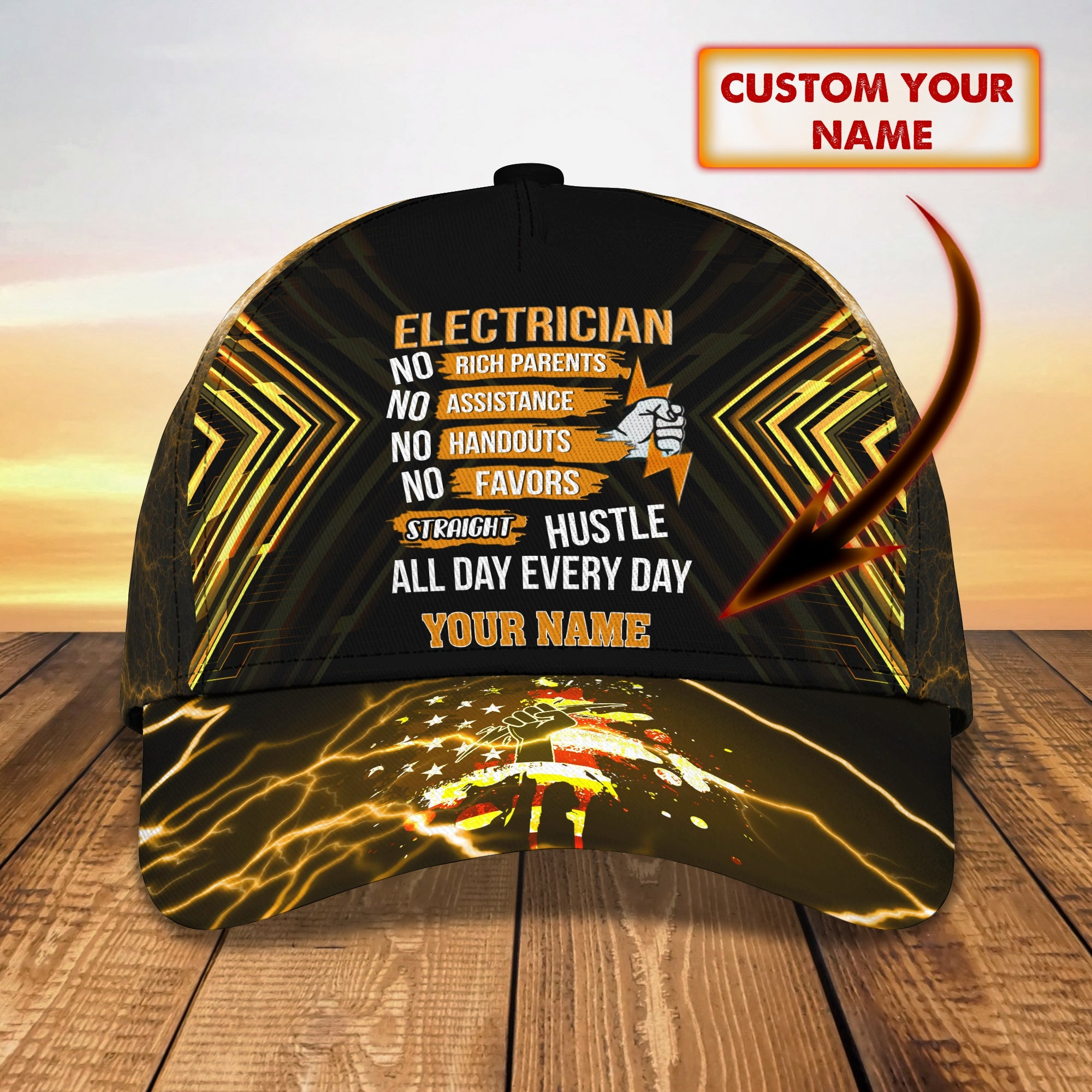 Adeenyc Custom Classic Cap Baseball Cap Hat Baseball Cap Hat- Personalized Electrician Gift Hats Gifts for men & women Adeenyc.com
