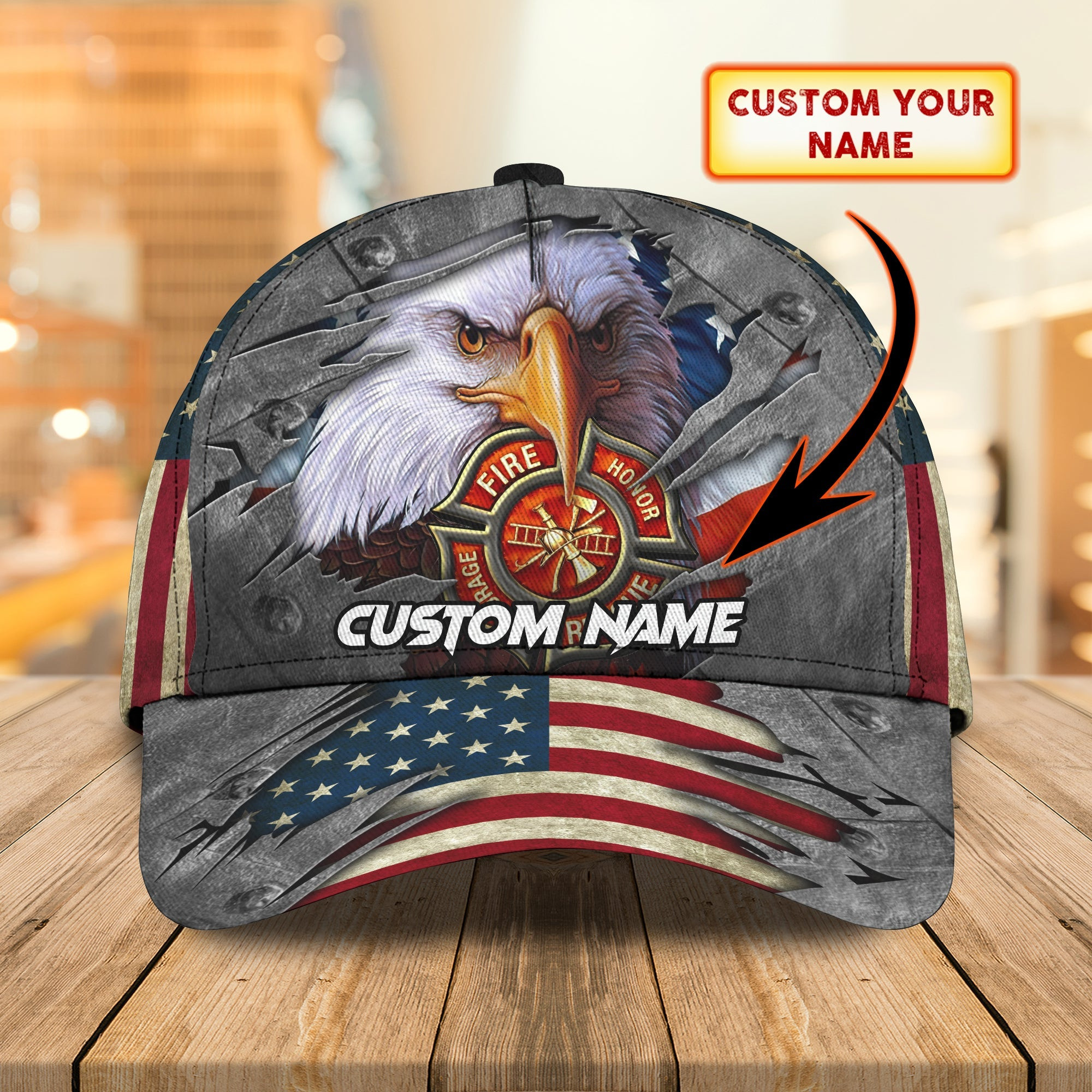 Adeenyc Custom Classic Cap Baseball Cap Hat Baseball Cap Hat- Personalized Firefighter Name Cap Hats Gifts for men & women Adeenyc.com