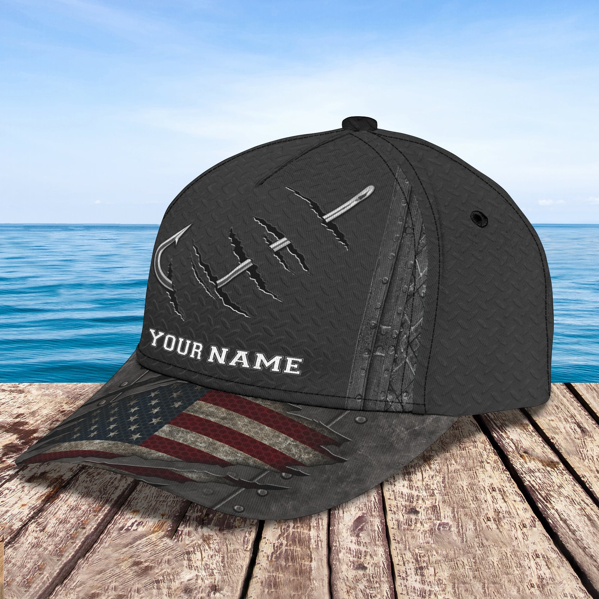 Adeenyc Custom Classic Cap Baseball Cap Hat Baseball Cap Hat- Personalized Fishing Hook Cap Hats Gifts for men & women Adeenyc.com