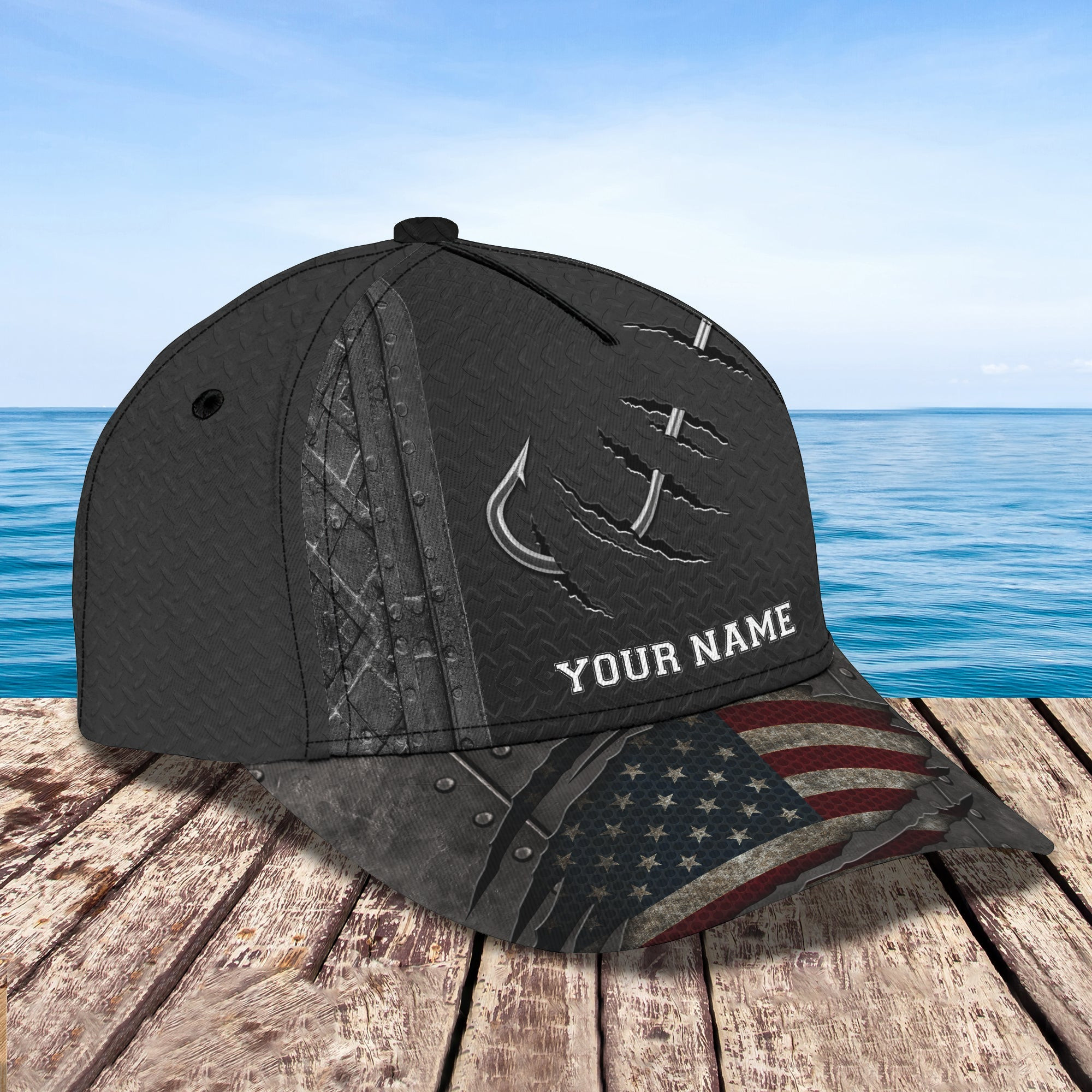 Adeenyc Custom Classic Cap Baseball Cap Hat Baseball Cap Hat- Personalized Fishing Hook Cap Hats Gifts for men & women Adeenyc.com